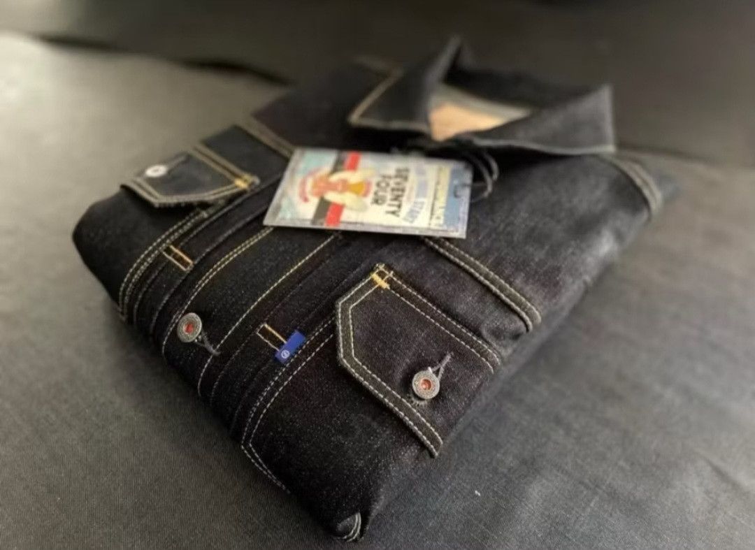 Japanese Brand 💥Salvedge Seventy four 27 oz type 2 denim jacket Size US XL / EU 56 / 4 - 2 Thumbnail