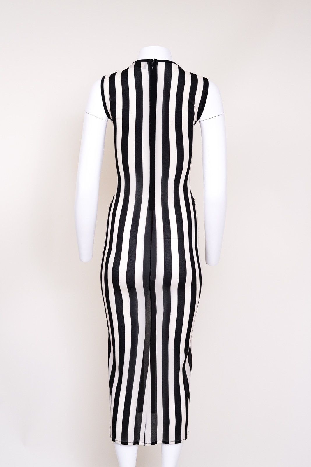 Versace Gianni Versace Black White Vertical Stripe Silk Long Dress Size S / US 4 / IT 40 - 5 Thumbnail