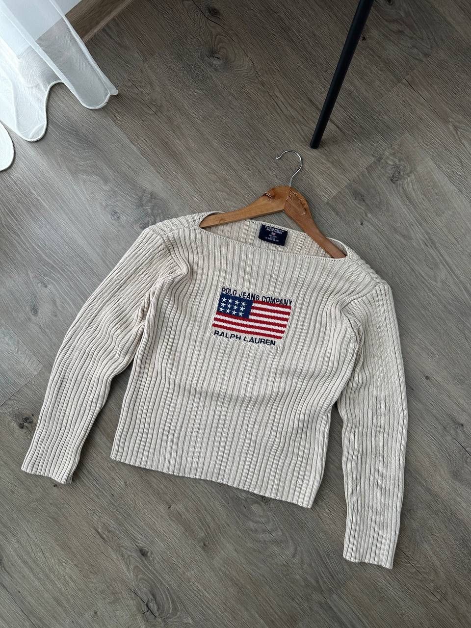 Polo Ralph Lauren × Vintage Vintage Polo Jeans Co. Ralph Lauren USA Flag Knit Sweater Size M / US 6-8 / IT 42-44 - 8 Thumbnail