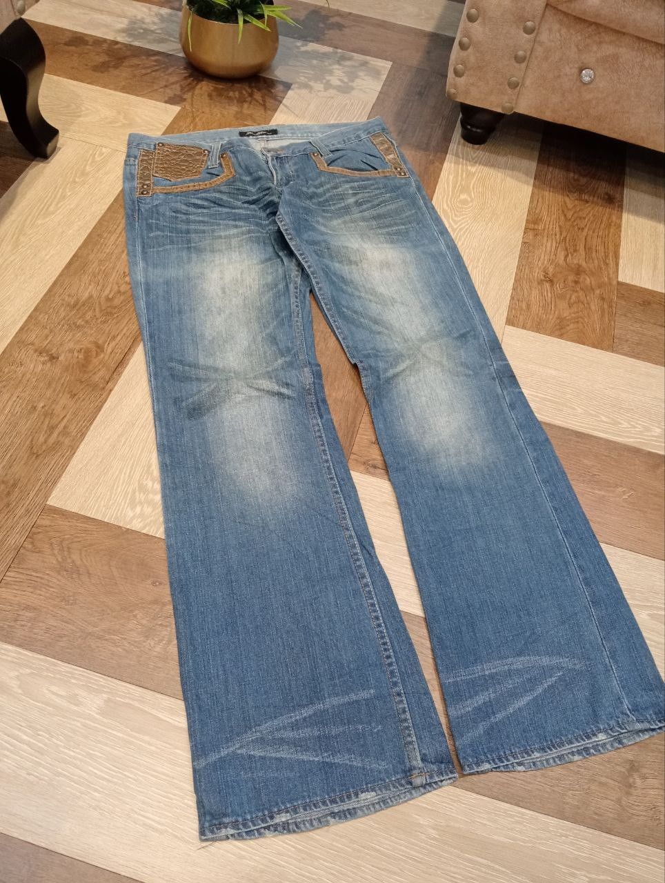 Japanese Brand JAPANESE ROOT THREE BLUE DENIM FLARED PANTS Size US 34 / EU 50 - 3 Thumbnail