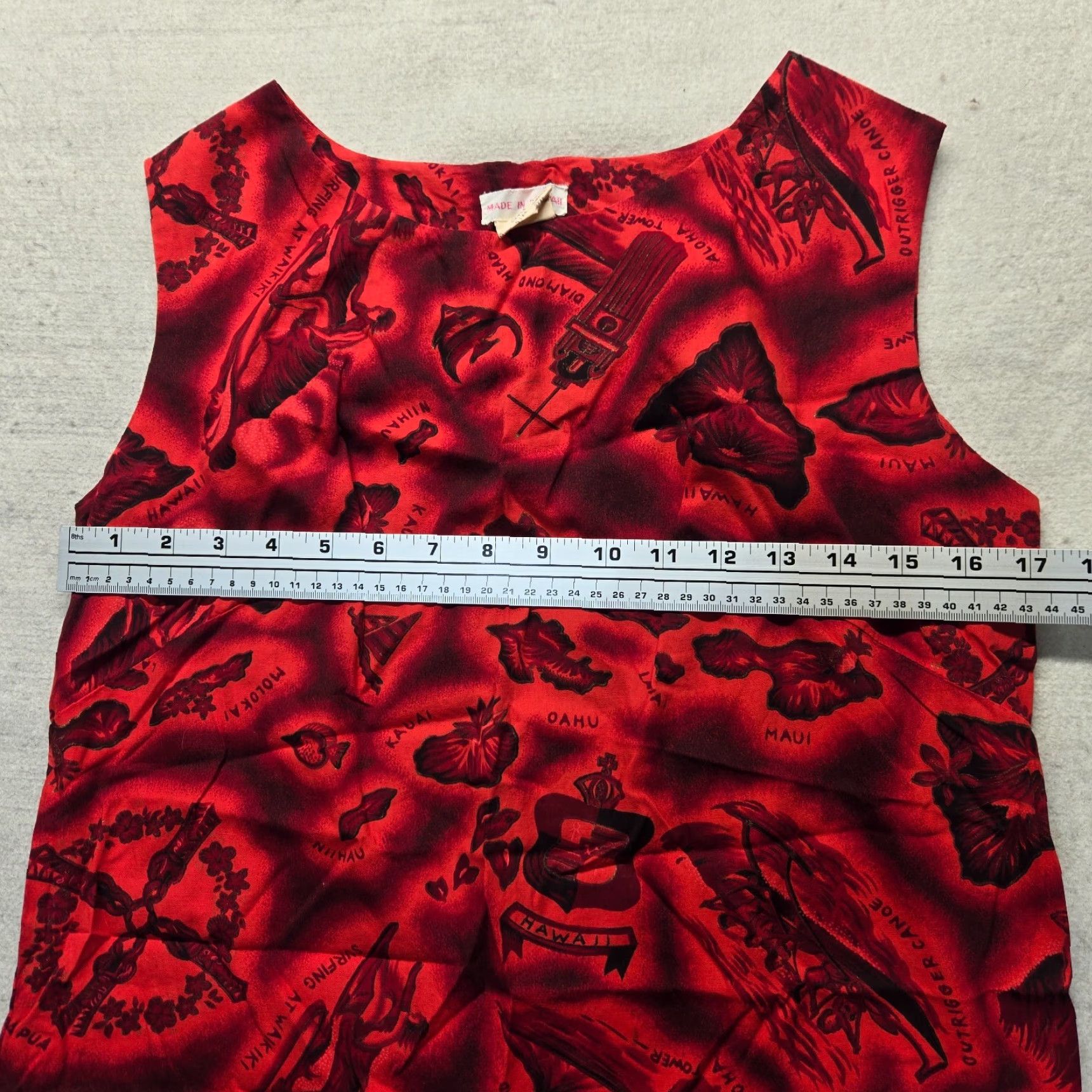 ALOHAS Vintage Made in Hawaii Aloha Islands Red Sleeveless Sundress Women’s Size S Size S / US 4 / IT 40 - 5 Thumbnail