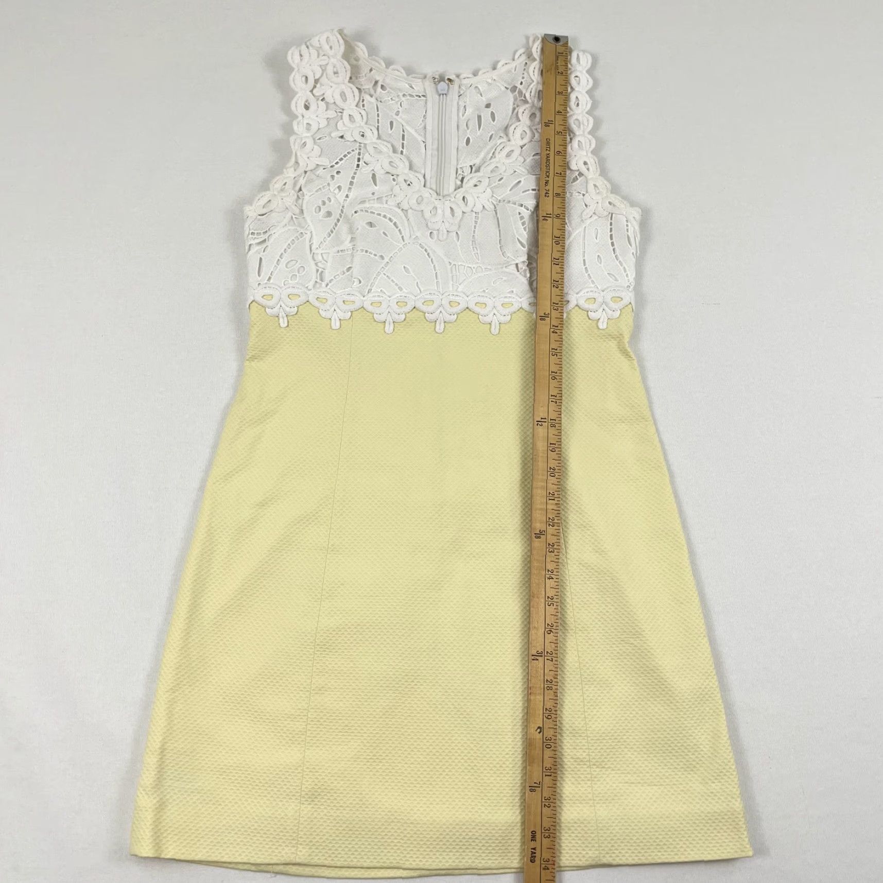 Lilly Pulitzer Lilly Pulitzer Sandi Shift Dress Womens Size 6 Yellow White Stretch Crochet Lace Size M / US 6-8 / IT 42-44 - 5 Thumbnail