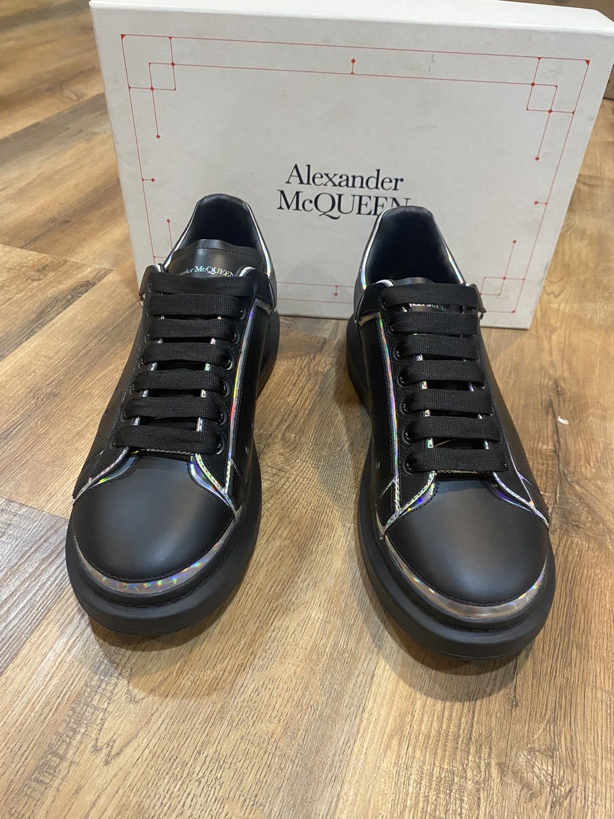 Alexander McQueen Alexander McQueen Black Halographic Size US 12 / EU 45 - 1 Thumbnail