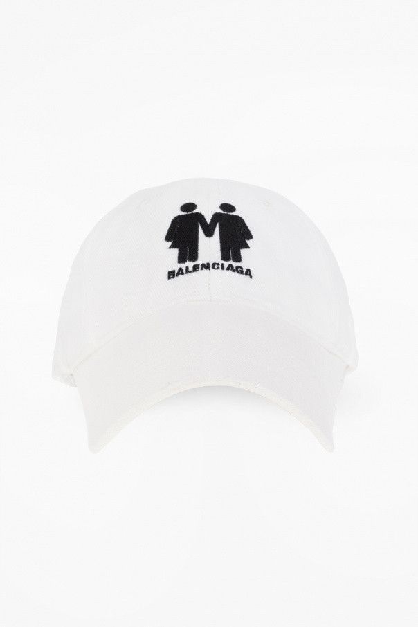 Balenciaga o1mt1gz1024 Size: M / Hat Pride Cap in White/Black Size ONE SIZE - 1 Thumbnail