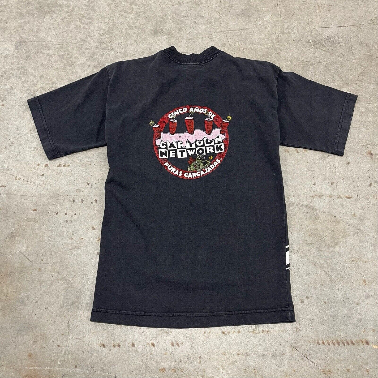 Cartoon Network × Vintage 1997 Cartoon Network Cast & Crew Faded Black T Shirt Rare Size US S / EU 44-46 / 1 - 3 Thumbnail