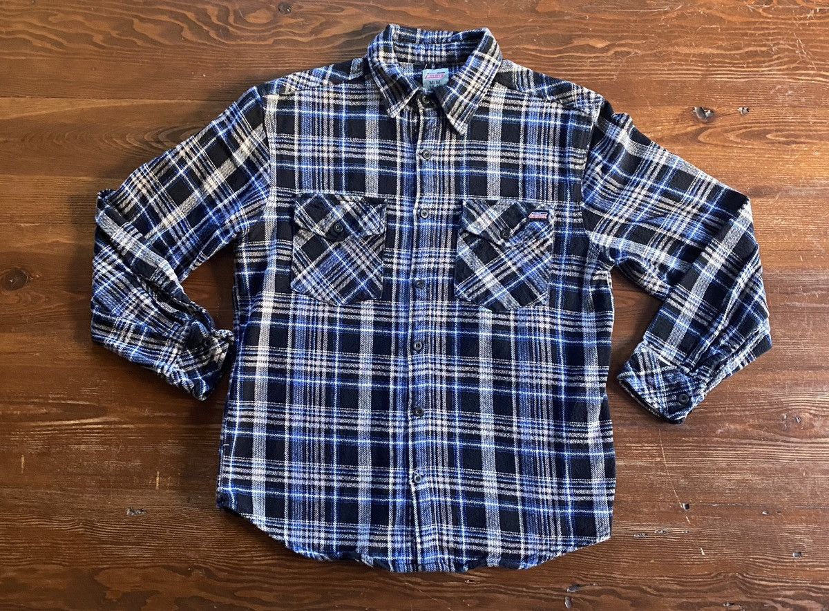 Dickies Dickies Blue Black White Plaid Flannel Thick Button Up Size US M / EU 48-50 / 2 - 2 Thumbnail