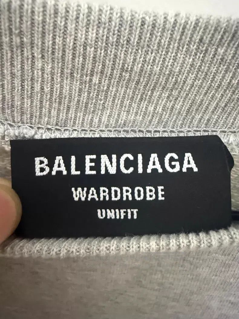 Balenciaga Balenciaga Gray Embroidered Big Logo Sweatshirt Size US S / EU 44-46 / 1 - 3 Thumbnail