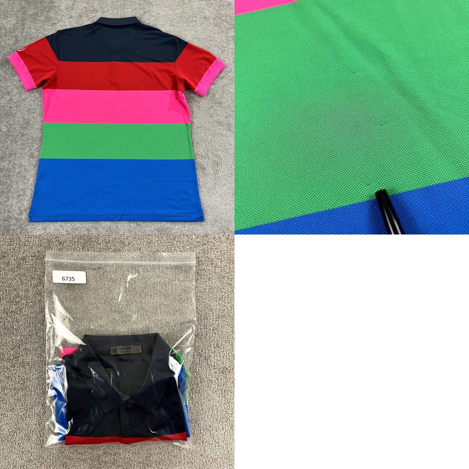 G/FORE G/FORE Polo Shirt Mens Large Multicolor Striped Saucon Valley CC Golf Stretch Size US L / EU 52-54 / 3 - 8 Thumbnail