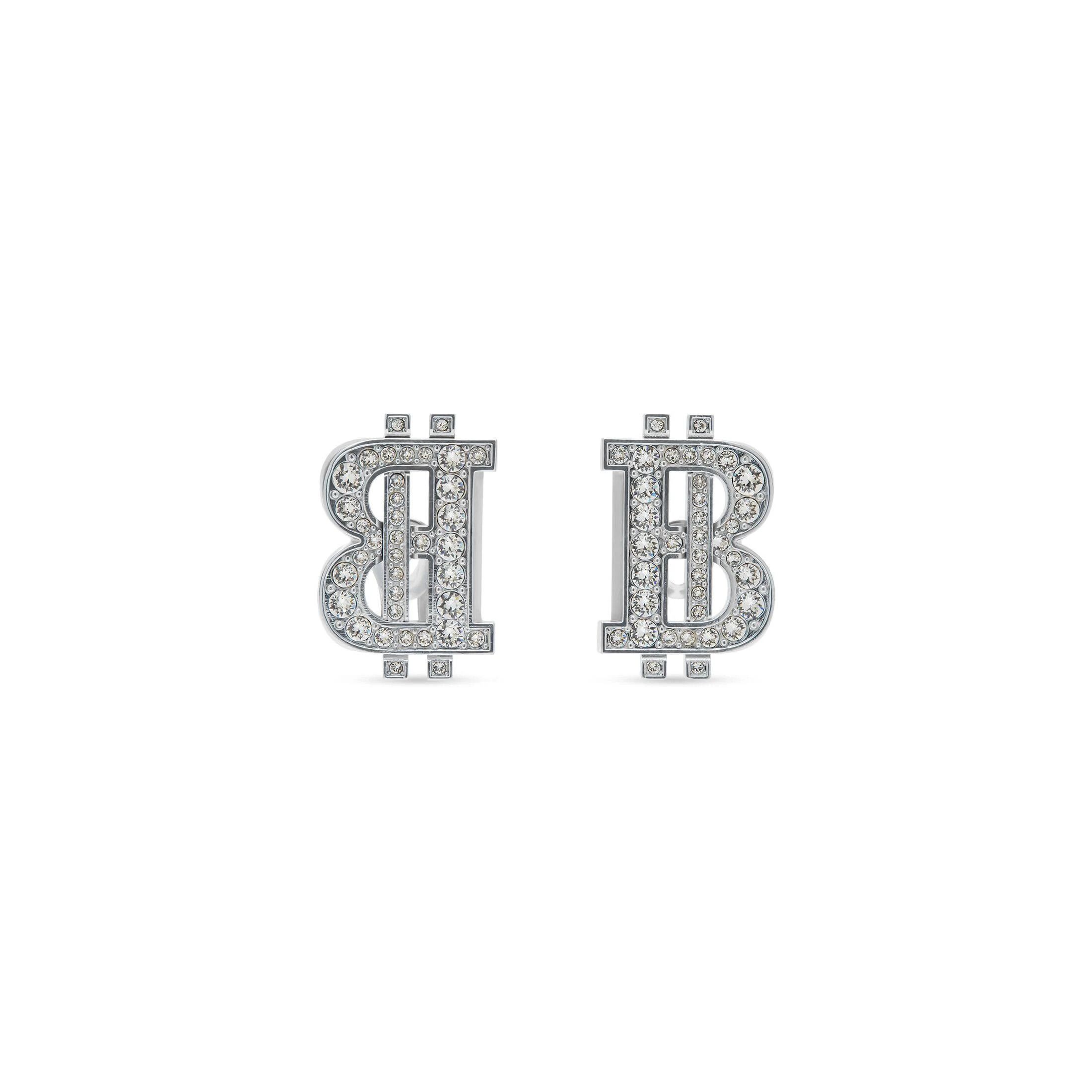 Balenciaga o1srvl11e1124 Size: OS / B-Coin Earrings in Silver Size ONE SIZE - 1 Thumbnail
