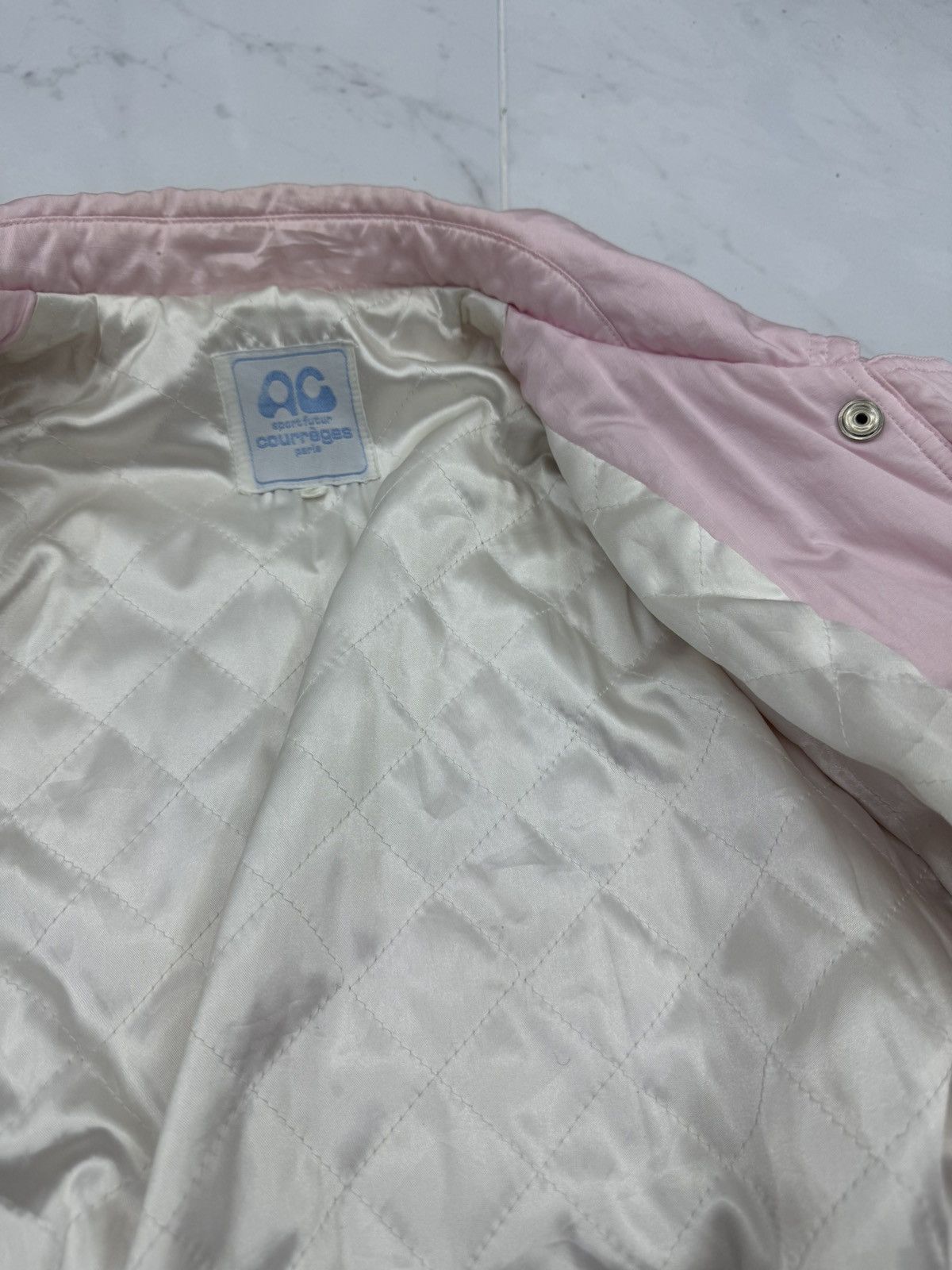 Courreges Vintage 80s COURREGES Sport Futur Biglogo Bomber Jacket Size L / US 10 / IT 46 - 7 Thumbnail
