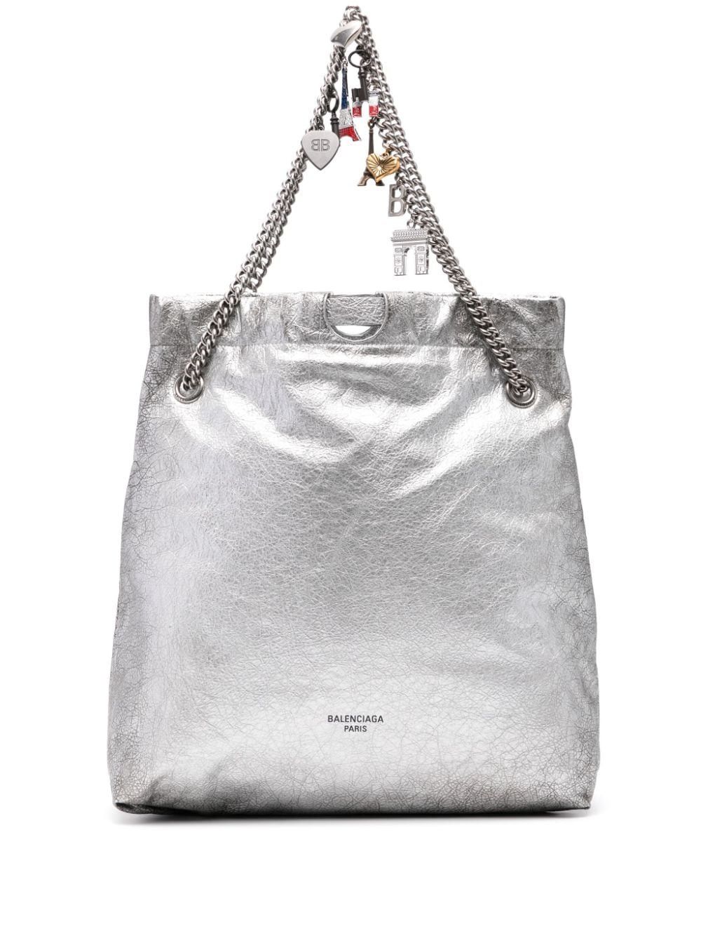 Balenciaga o1la1rc1a1125 Size: OS / Crush Tote Bag in Silver Size ONE SIZE - 1 Thumbnail