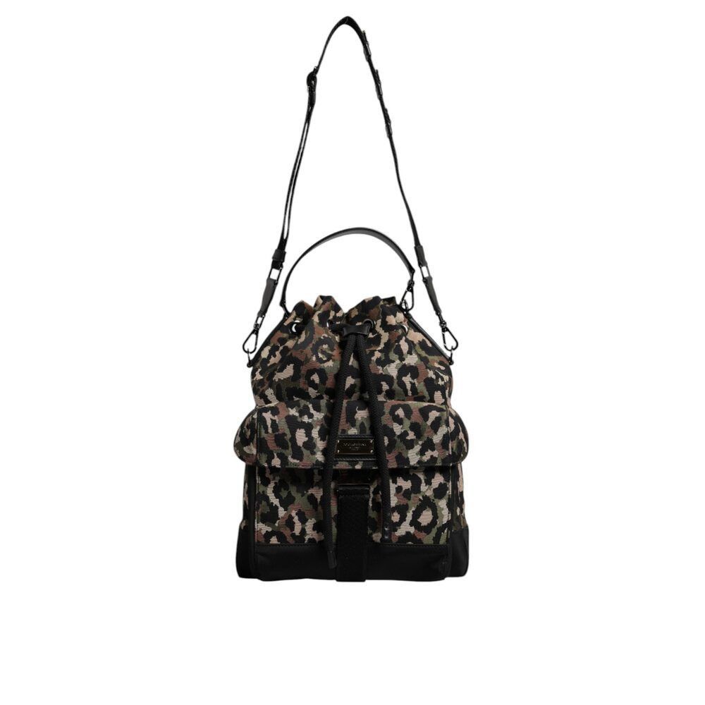 Dolce & Gabbana Dolce & Gabbana Multicolor Leopard Cotton Shoulder Bucket Ba Size ONE SIZE - 2 Thumbnail