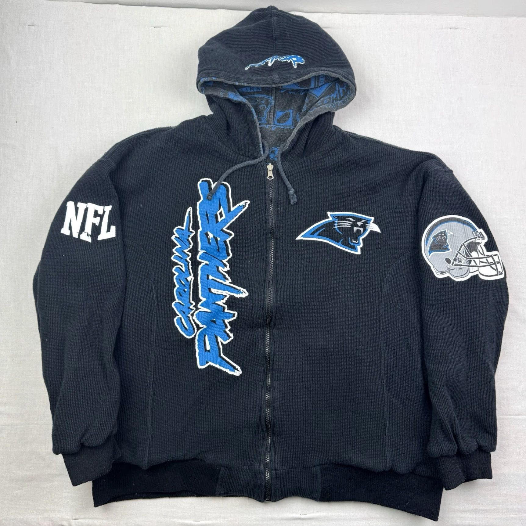 NFL VINTAGE NFL Carolina Panthers Reversible Hoodie Men 2XL Black Graphic Print Y2K Sports Size US XXL / EU 58 / 5 - 6 Thumbnail