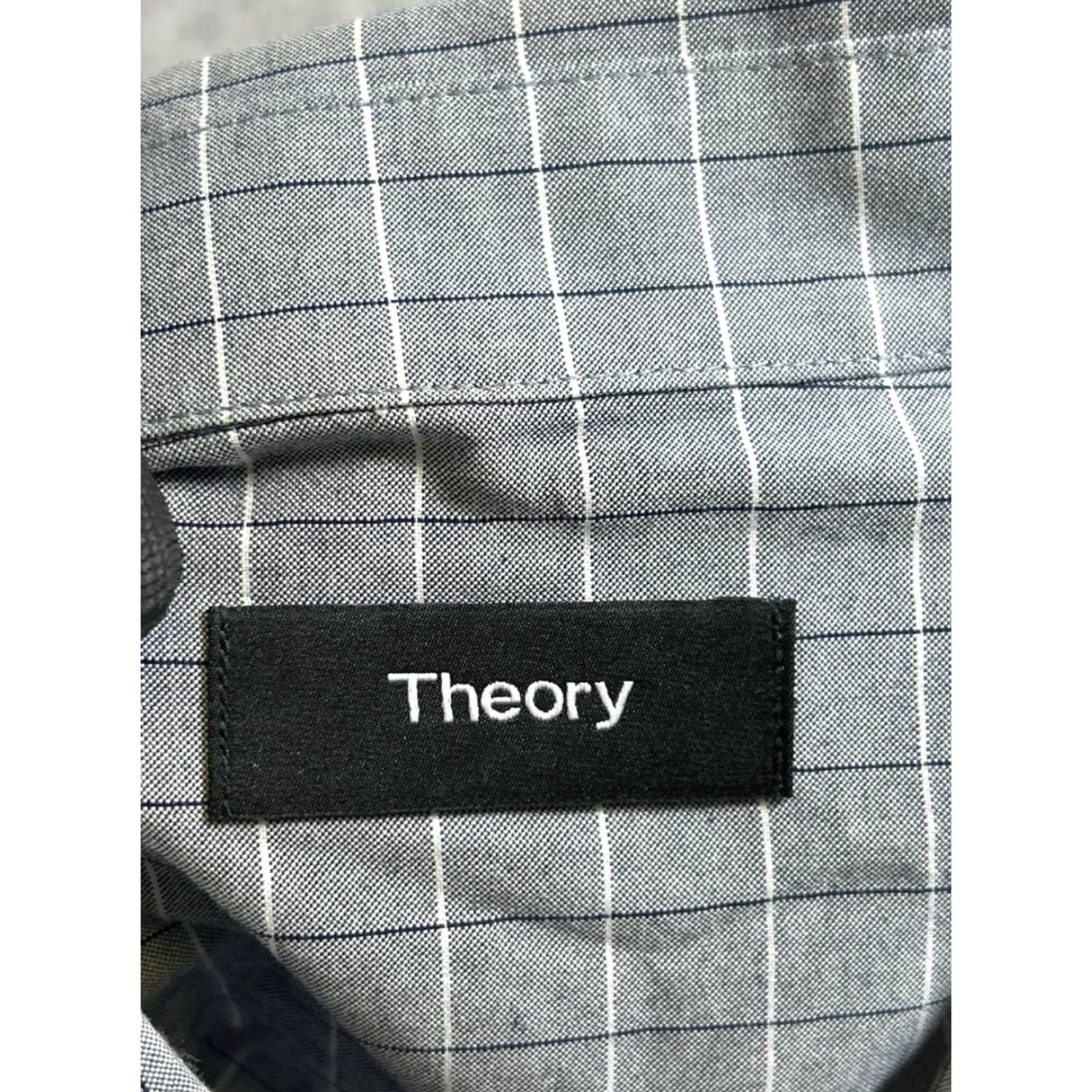 Theory Theory Shirt Mens Large Gray White Cotton Button Up Shirt Size US L / EU 52-54 / 3 - 3 Thumbnail