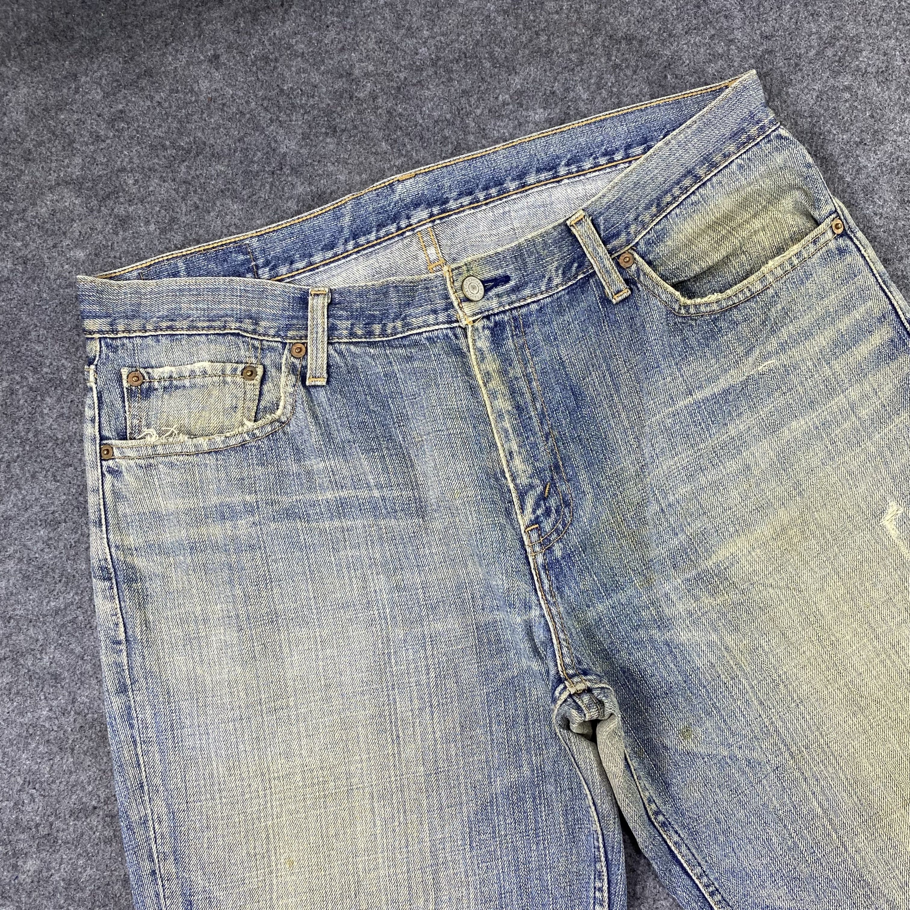 Levi's × Levi's Vintage Clothing × Vintage Vintage Levi's Distressed Blue Wash Jeans-J1178 Size US 38 / EU 54 - 5 Thumbnail
