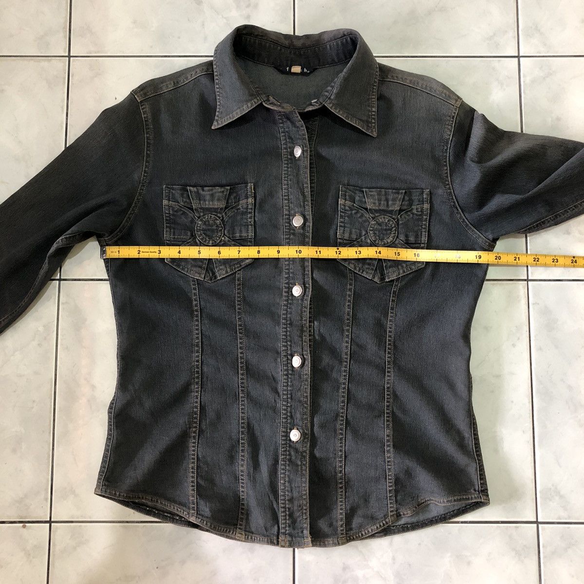 Vintage Flash Stretch Button Faded Distressed Japanese Babes Style Size M / US 6-8 / IT 42-44 - 24 Thumbnail