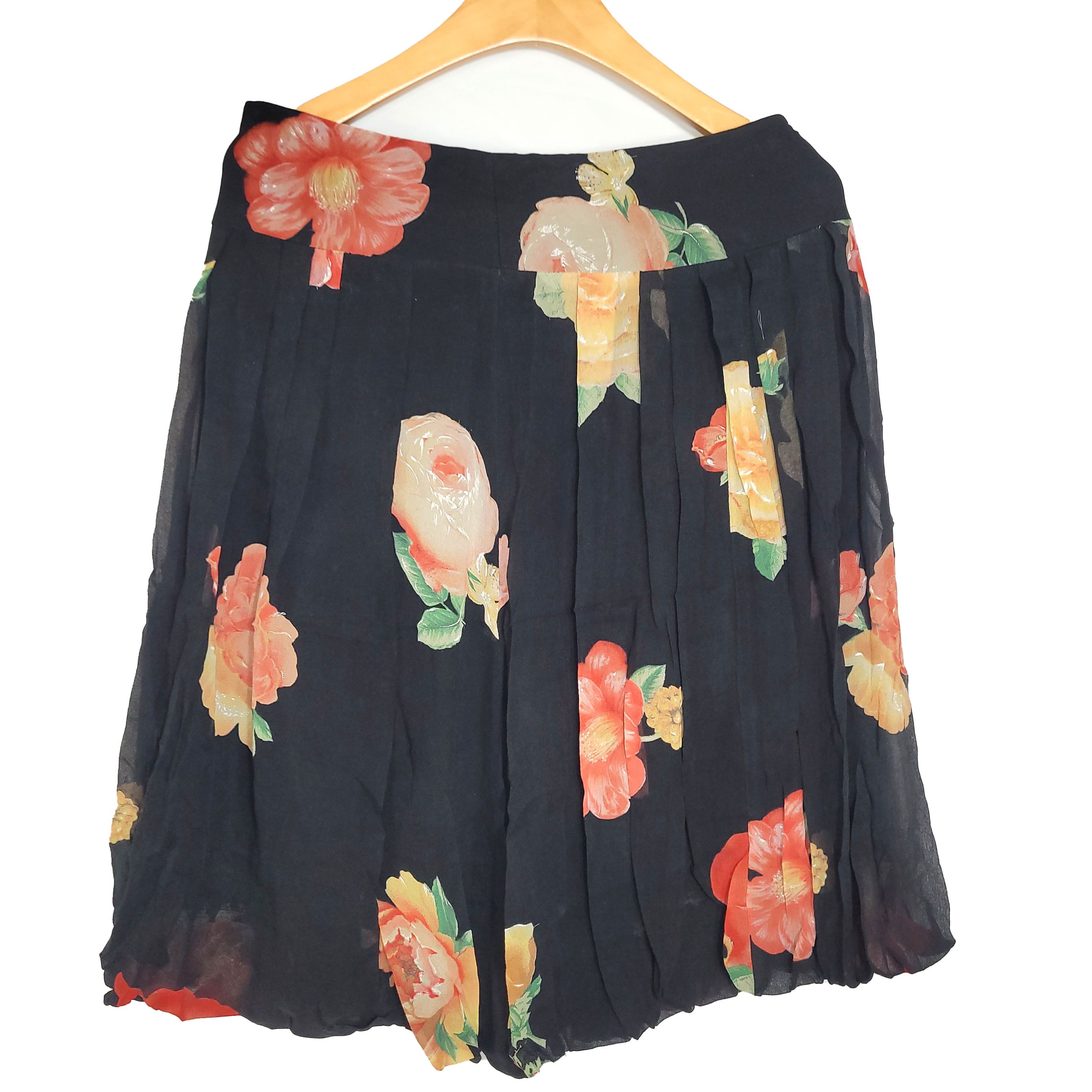 Other Women's 100% Silk Size S A-Line Skirt SEC698 Size 26" / US 2 / IT 38 - 3 Thumbnail