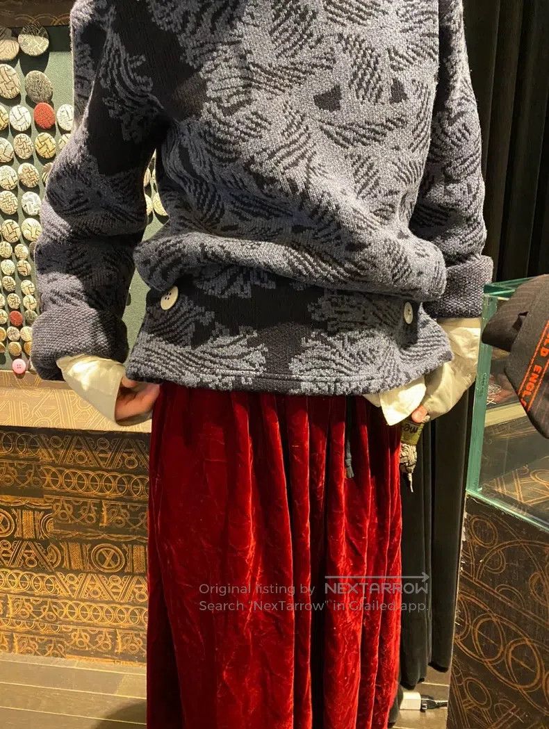 Comme des Garcons Comme des Garcons size S Red Velvet Skirt Size 23" - 8 Thumbnail