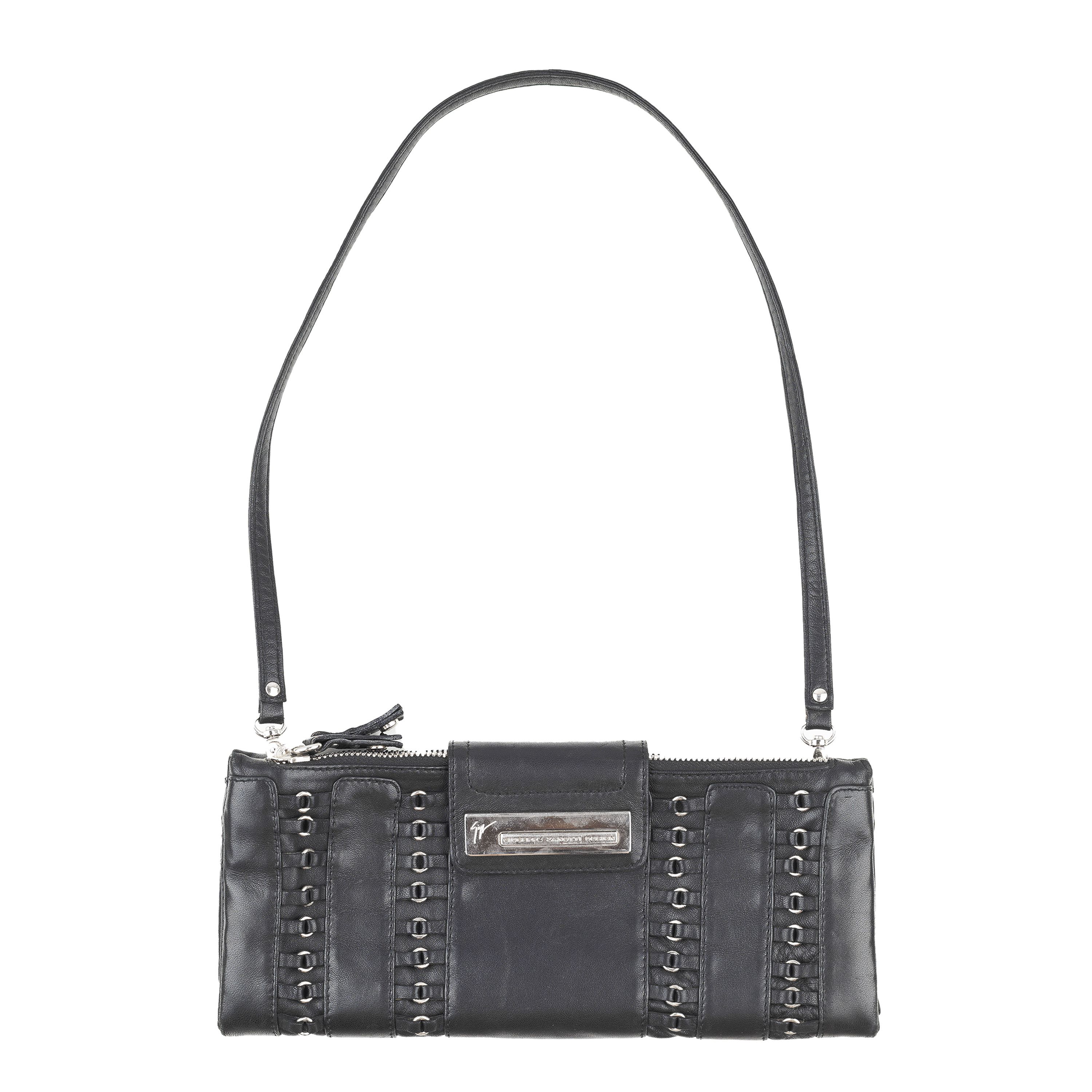 Giuseppe Zanotti Giuseppe Zanotti Vintage Black Leather Baguette Bag Size ONE SIZE - 1 Thumbnail