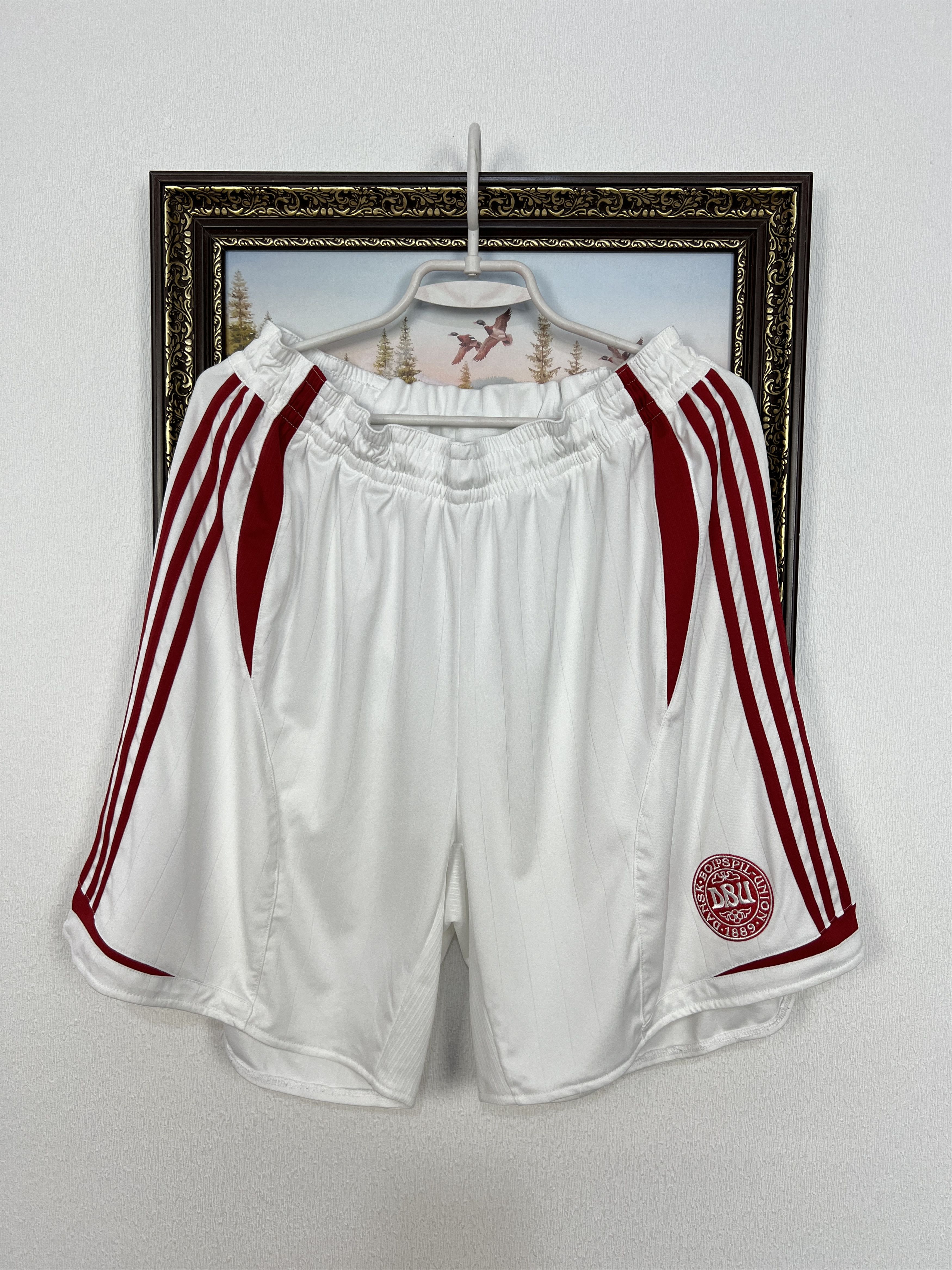 Adidas Vintage Adidas Denmark White Football Shorts Soccer 2XL Size US 38 / EU 54 - 1 Thumbnail