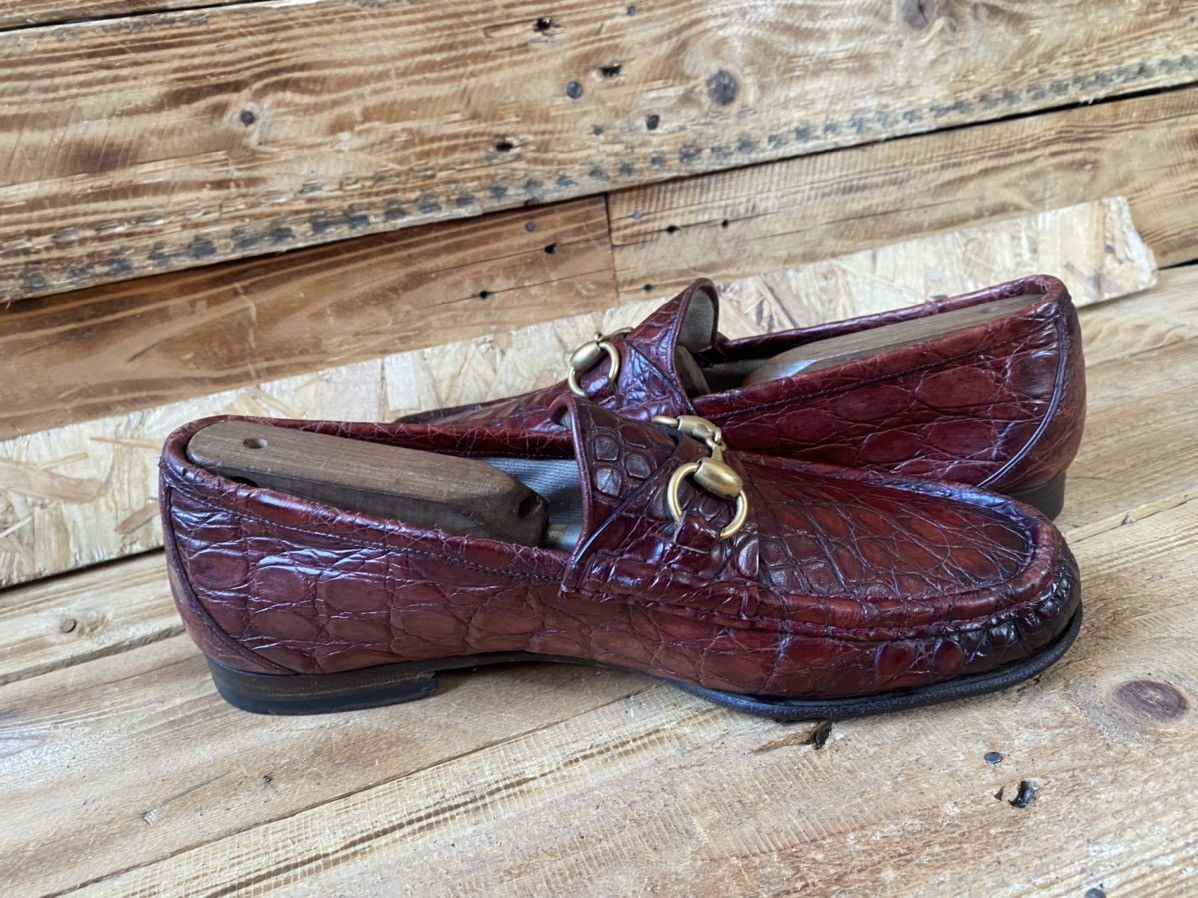 Gucci Gucci horsebit 1953 exotic crocodile leather loafers sz 7 Size US 8 / EU 41 - 14 Thumbnail
