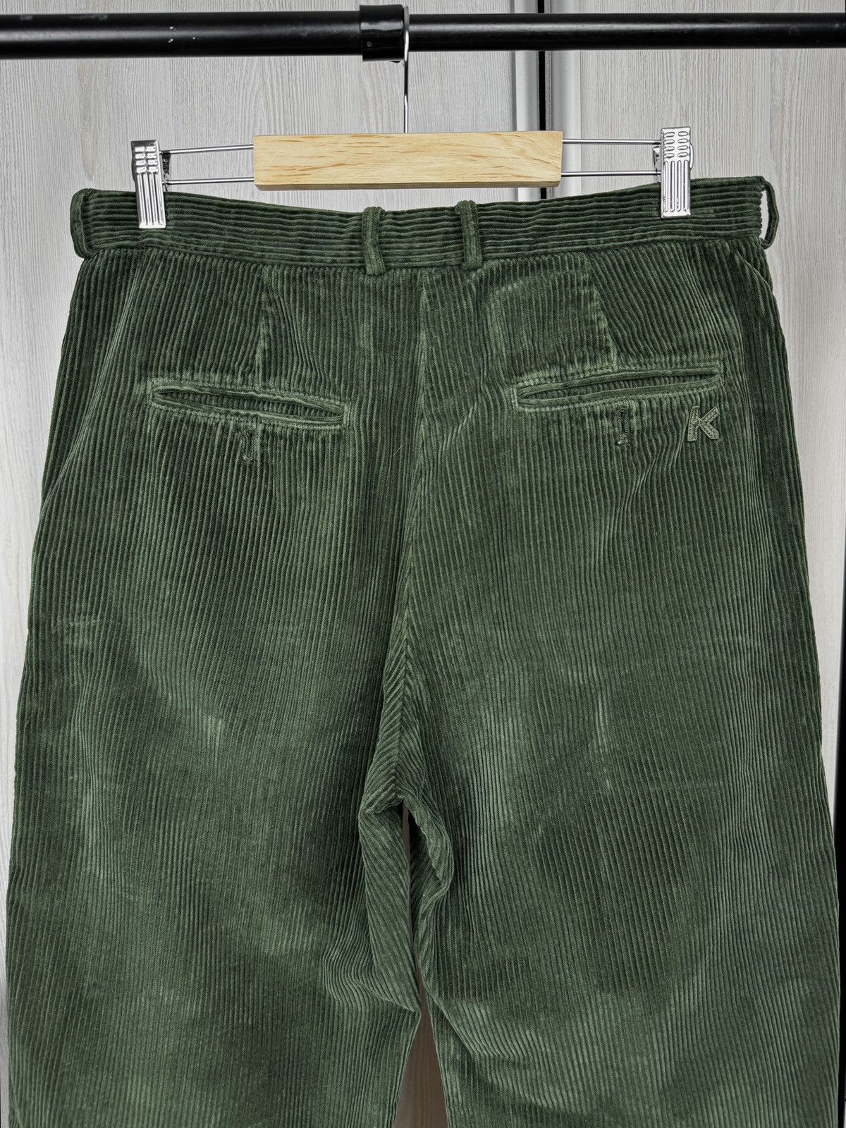 Kenzo Kenzo Khaki Flared Corduroy Wide Trousers Pants size 40 Size 28" / US 6 / IT 42 - 7 Thumbnail