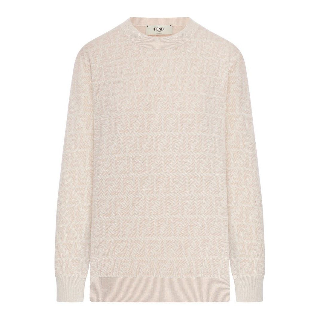 FENDI $1500 Pink FF Wool/Silk Sweater New & Authentic (Women
