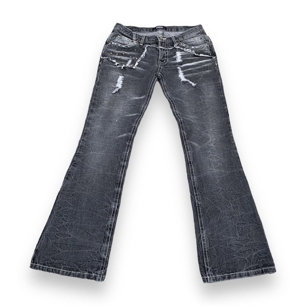 If Six Was Nine × Japanese Brand × Tornado Mart Low box flare studed pants Size US 32 / EU 48 - 3 Thumbnail
