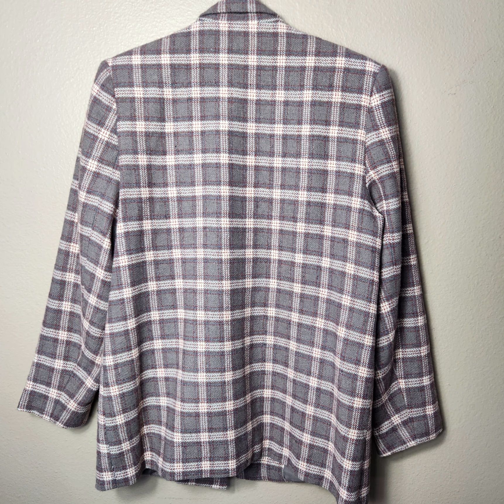 Lee VINTAGE Lana Lee Womens Blazer 2 Button Wool Blend Taupe Plaid Size 14 - Brown Academia Woman Mens? Size XL / US 12-14 / IT 48-50 - 6 Thumbnail