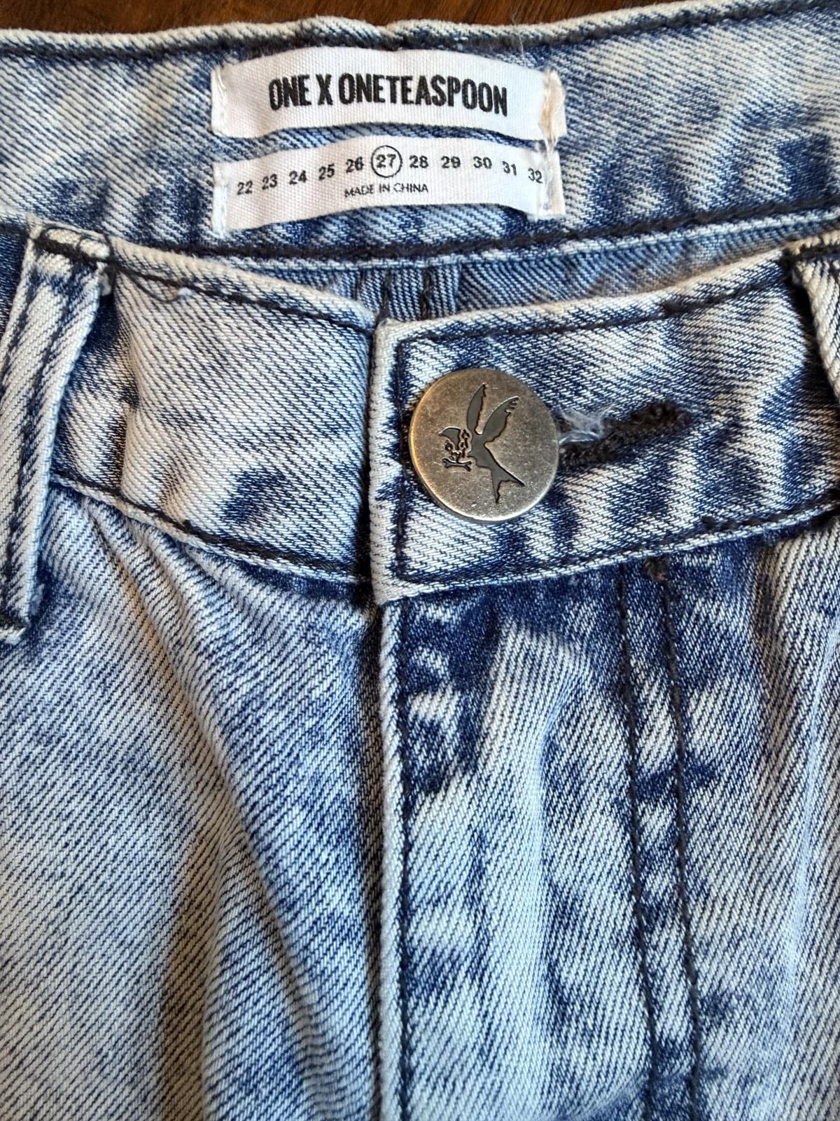 One Teaspoon Kicks Mid Waist Kick Flared Denim Jeans Size 27" / US 4 / IT 40 - 3 Thumbnail