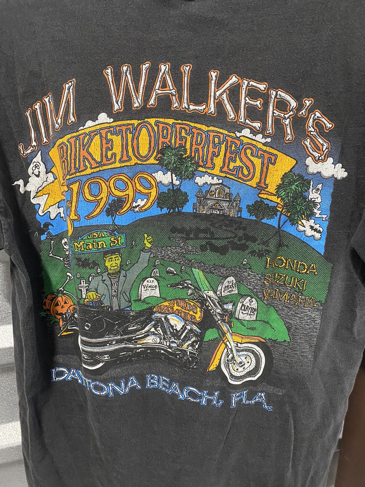 Vintage 1999 Halloween Biker Shirt Size US M / EU 48-50 / 2 - 2 Thumbnail
