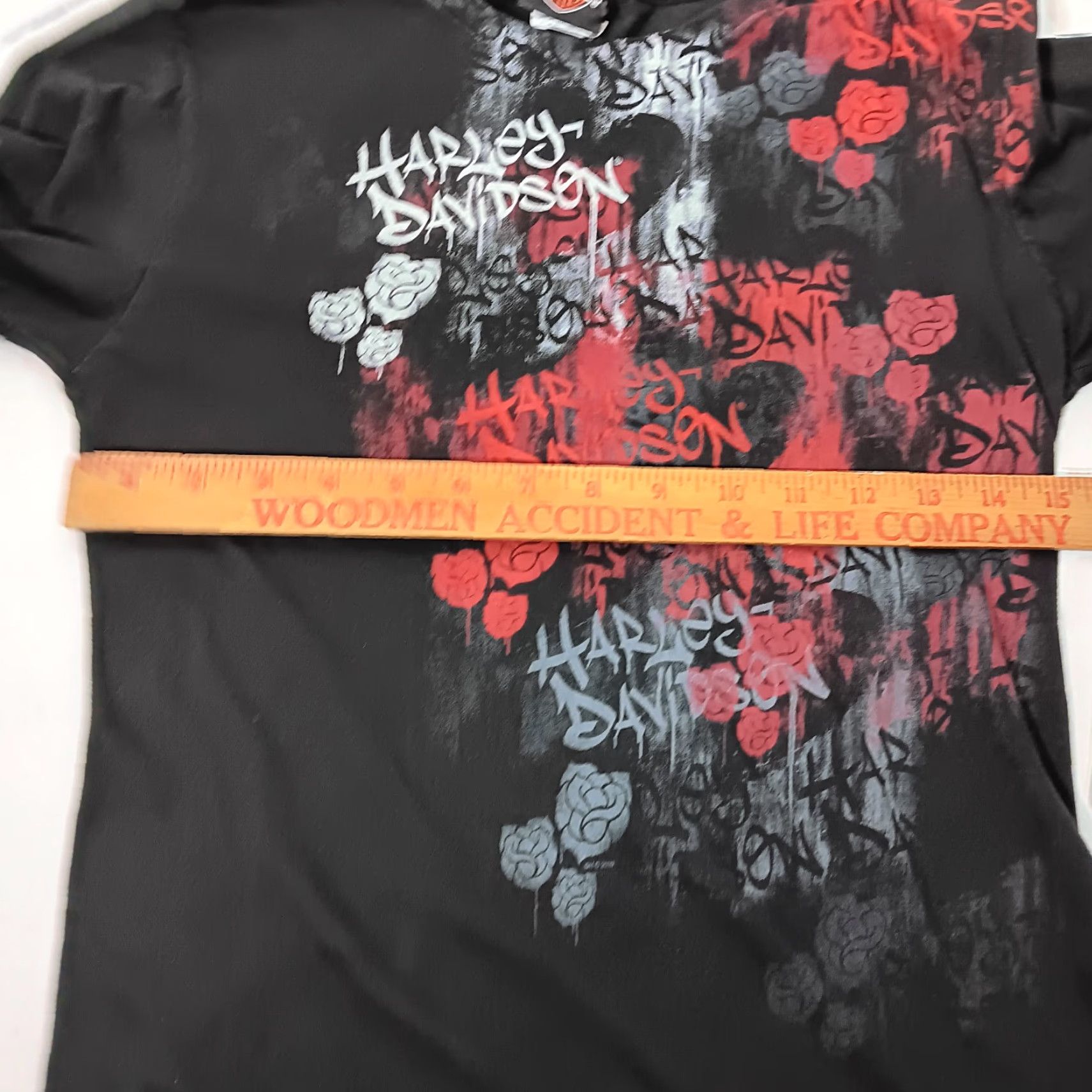 Harley Davidson Harley-Davidson Shirt Long Sleeve Smoky Mountain Black Red Roses Biker Slim L Women Women’s Size L / US 10 / IT 46 - 4 Thumbnail