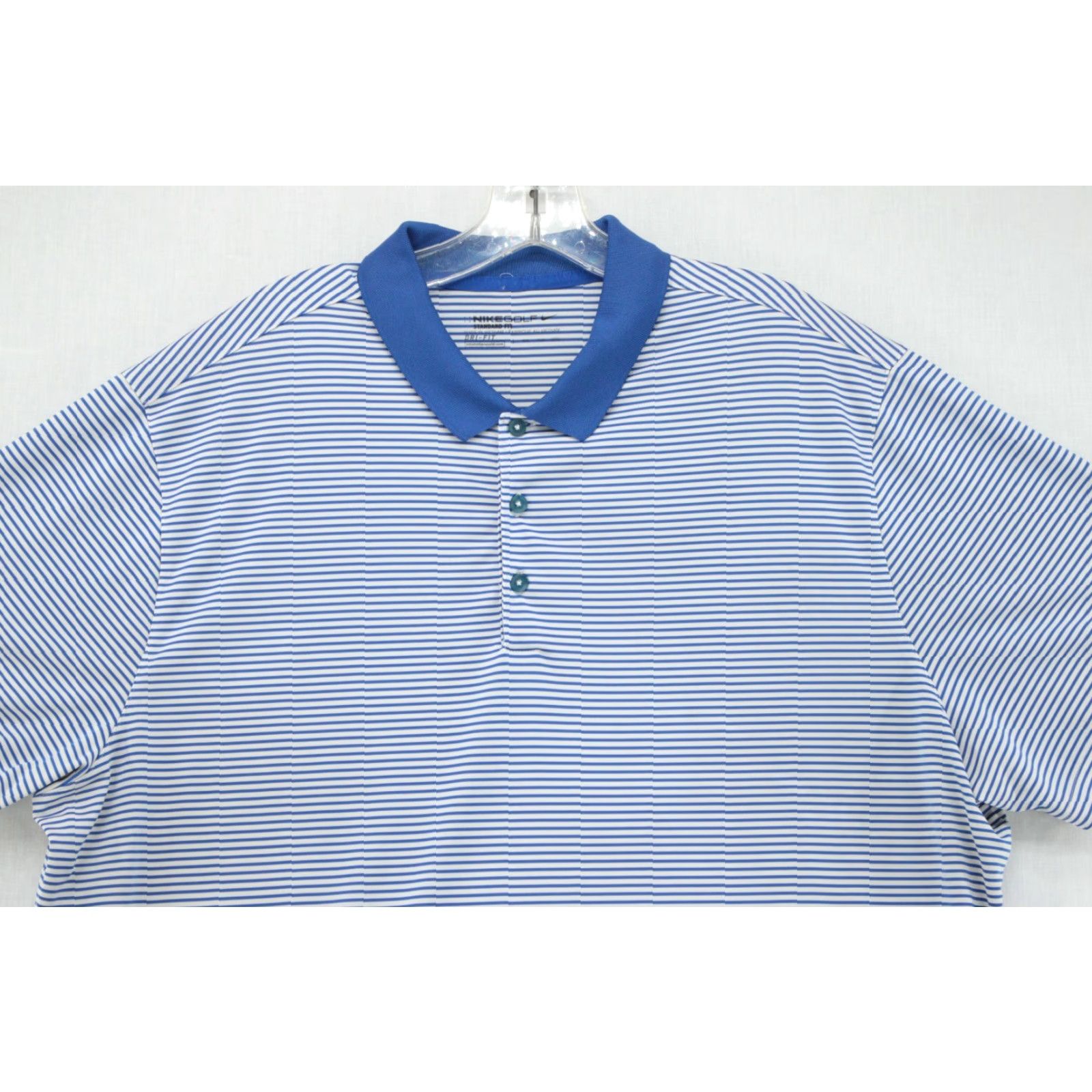 Nike Nike Golf Dri-Fit Polo Shirt Men's 2XL Blue White Striped Standard Fit Preppy Shirt Polo Nike Golf Dri-Fit 2XL Men Blue Striped Preppy Size US XXL / EU 58 / 5 - 4 Thumbnail