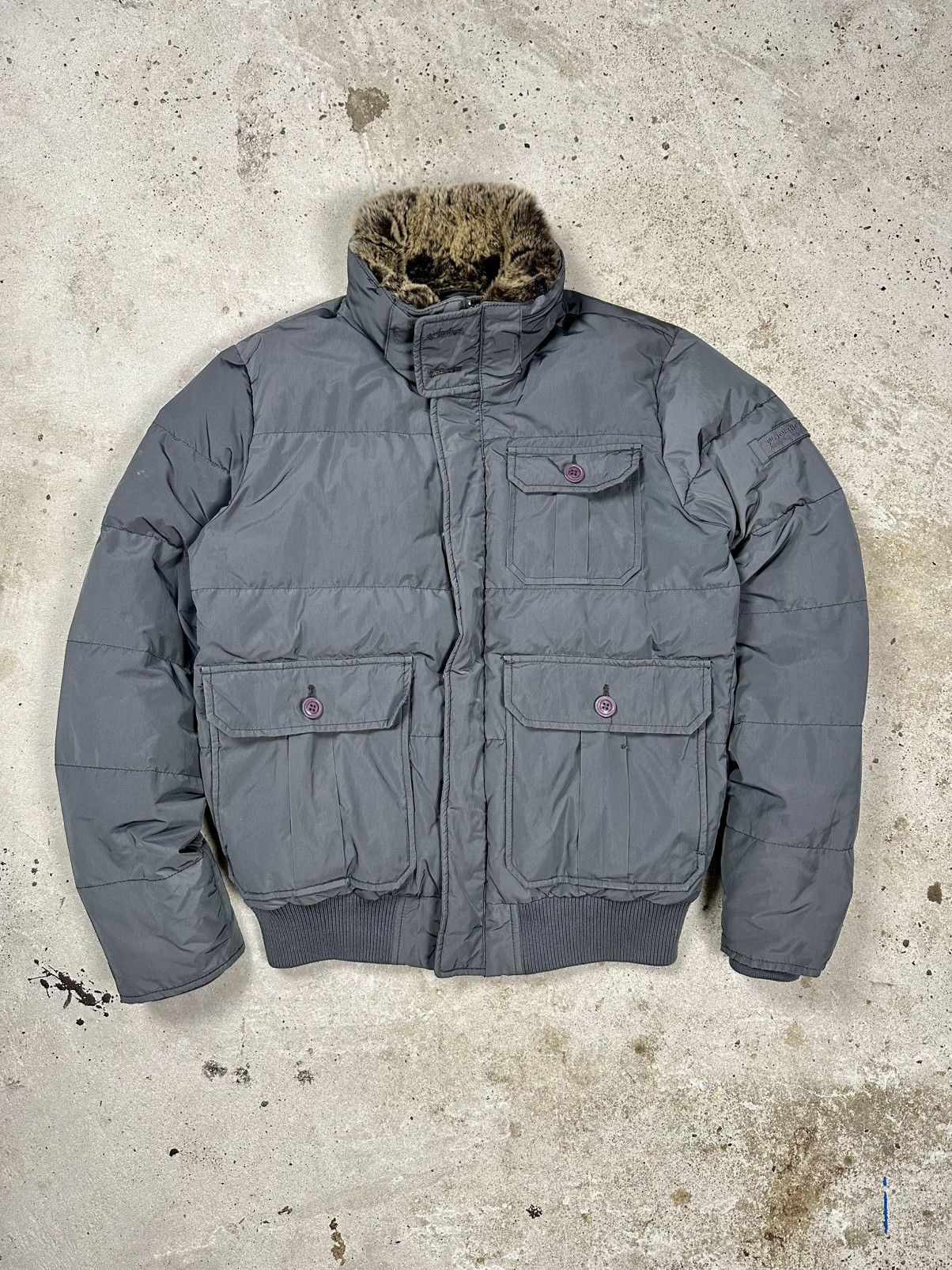 Woolrich Woolen Mills Woolrich John Rich & Bros Grey Puffer Down Jacket Fur Size US M / EU 48-50 / 2 - 1 Thumbnail