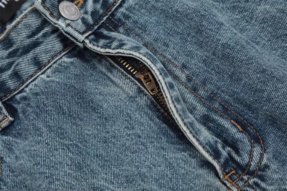 Japanese Brand × Jean Men's high street casual straight distressed washed jeans Size US 34 / EU 50 - 6 Thumbnail
