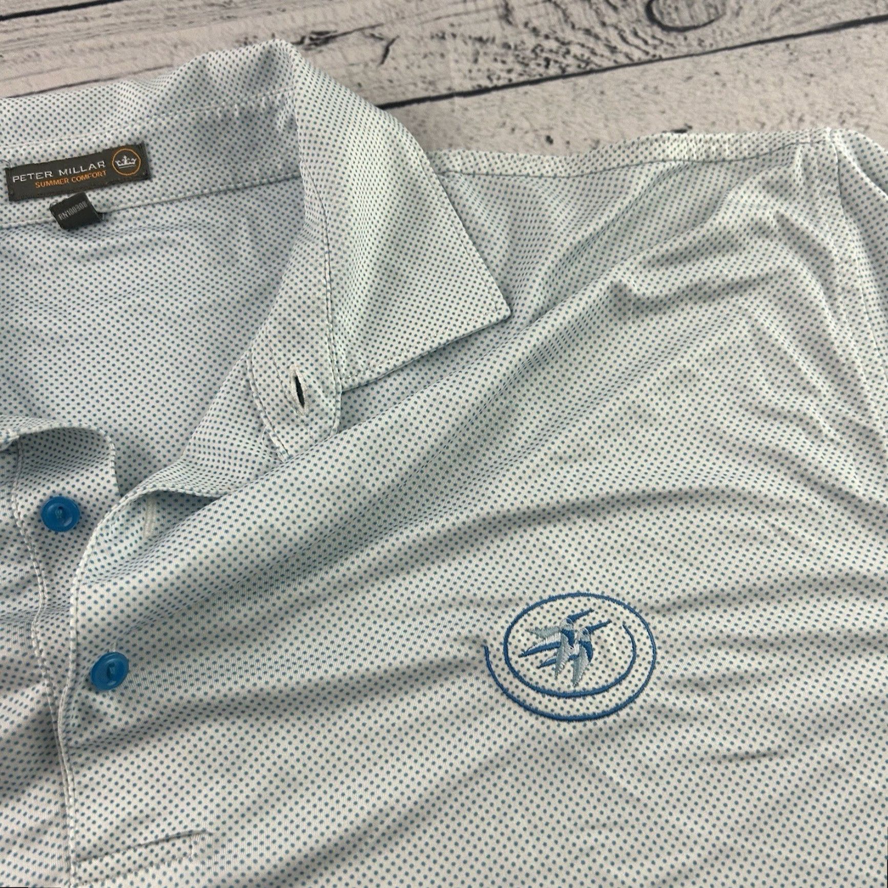 Peter Millar Peter Millar Summer Comfort Golf Polo Shirt Men's Large Blue Shirt Size US L / EU 52-54 / 3 - 3 Thumbnail