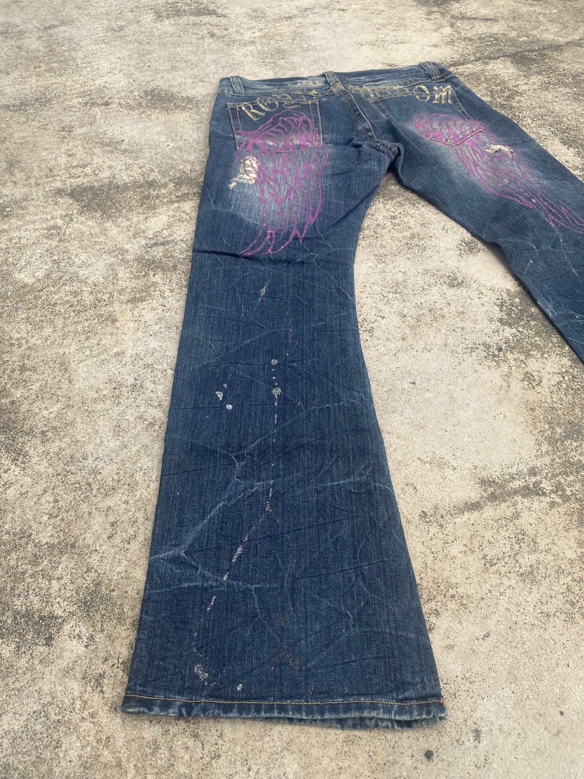 Hysteric Glamour × If Six Was Nine × Japanese Brand Flare Jeans Legend Of Glamour Distressd Splash Wax Size US 32 / EU 48 - 13 Thumbnail