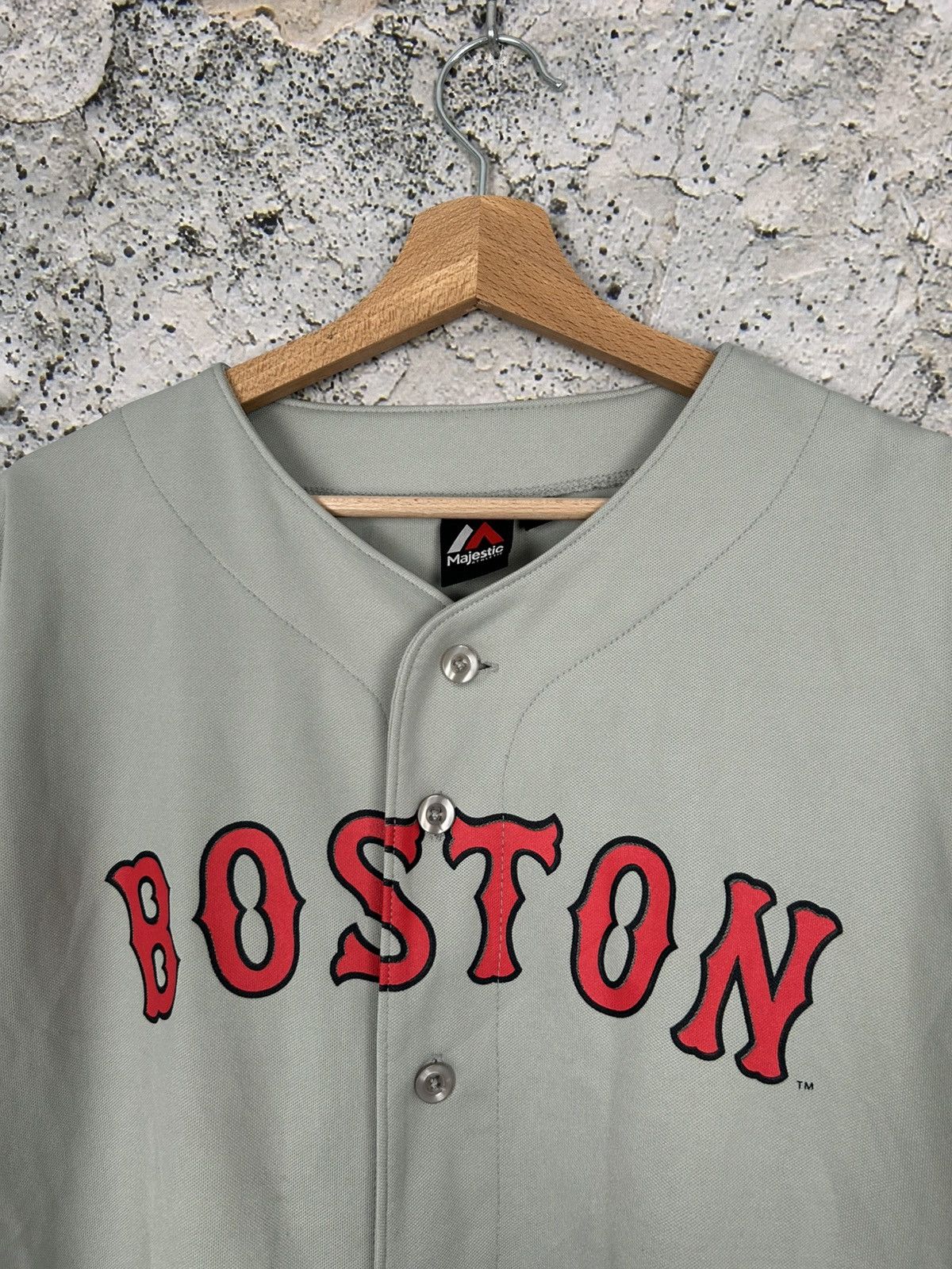 Majestic Majestic Boston Red Sox Grey MLB Baseball Jersey Shirt Rare Size US L / EU 52-54 / 3 - 3 Thumbnail