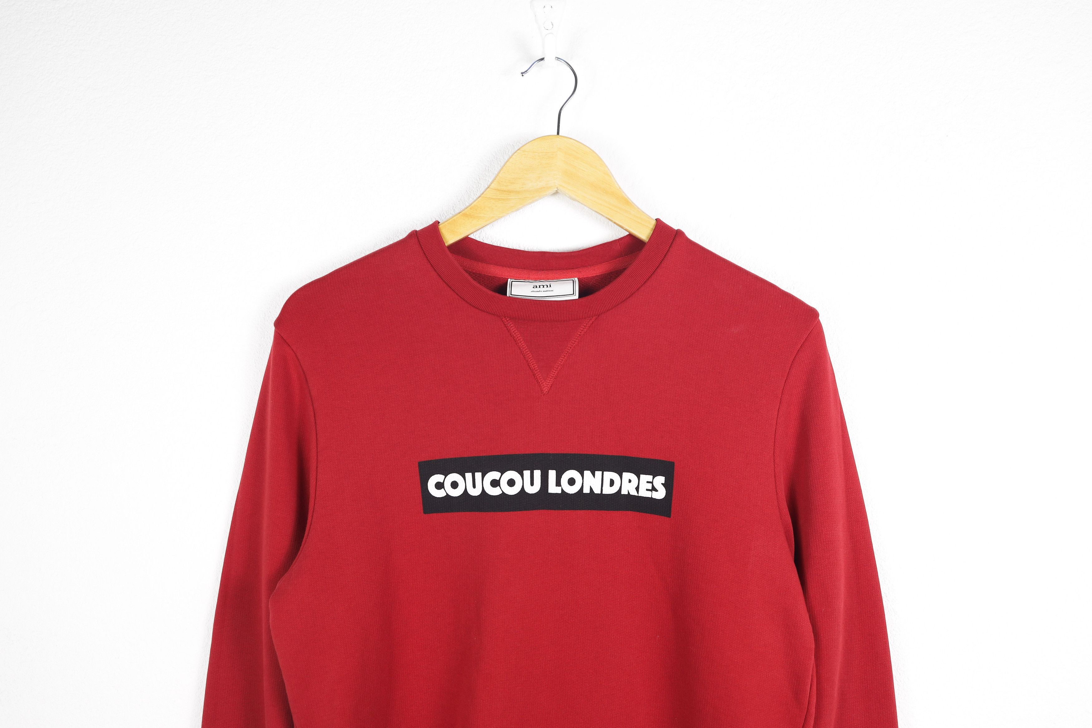 AMI AMI Coucou Londres Logo Cotton-Jersey Sweatshirt Size M / US 6-8 / IT 42-44 - 2 Thumbnail
