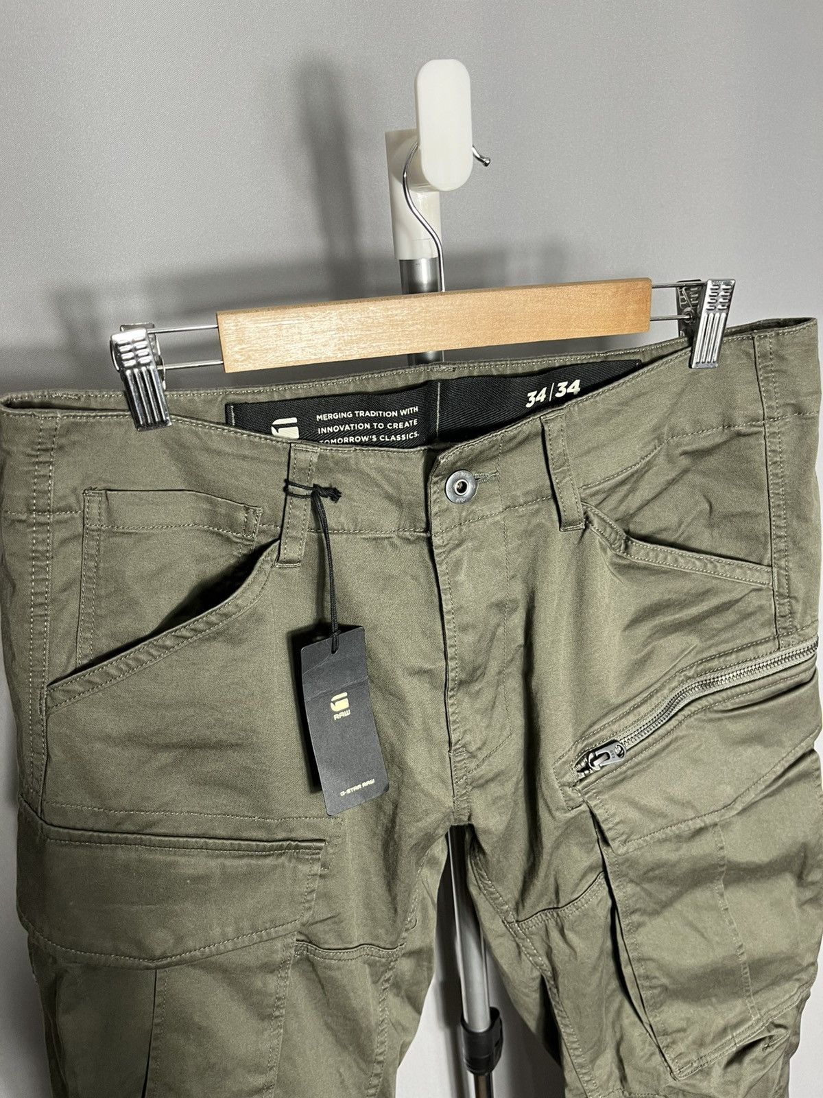 G-Star Rovic Zip 3D Regular Tapered G-Star RAW Khaki Mens pants Size US 34 / EU 50 - 4 Thumbnail