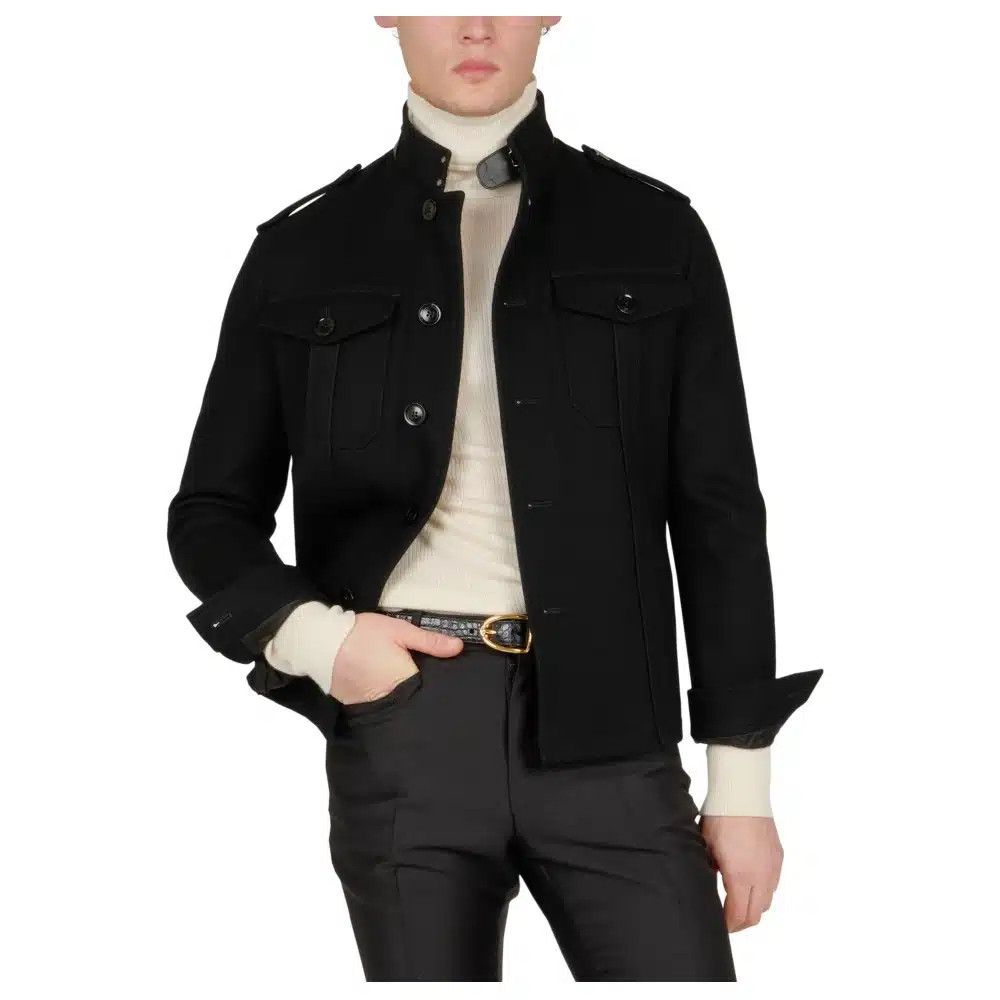 Tom Ford o1loc1c0925 OJS009 Stand Collar Outershirt in Black Size US L / EU 52-54 / 3 - 2 Thumbnail