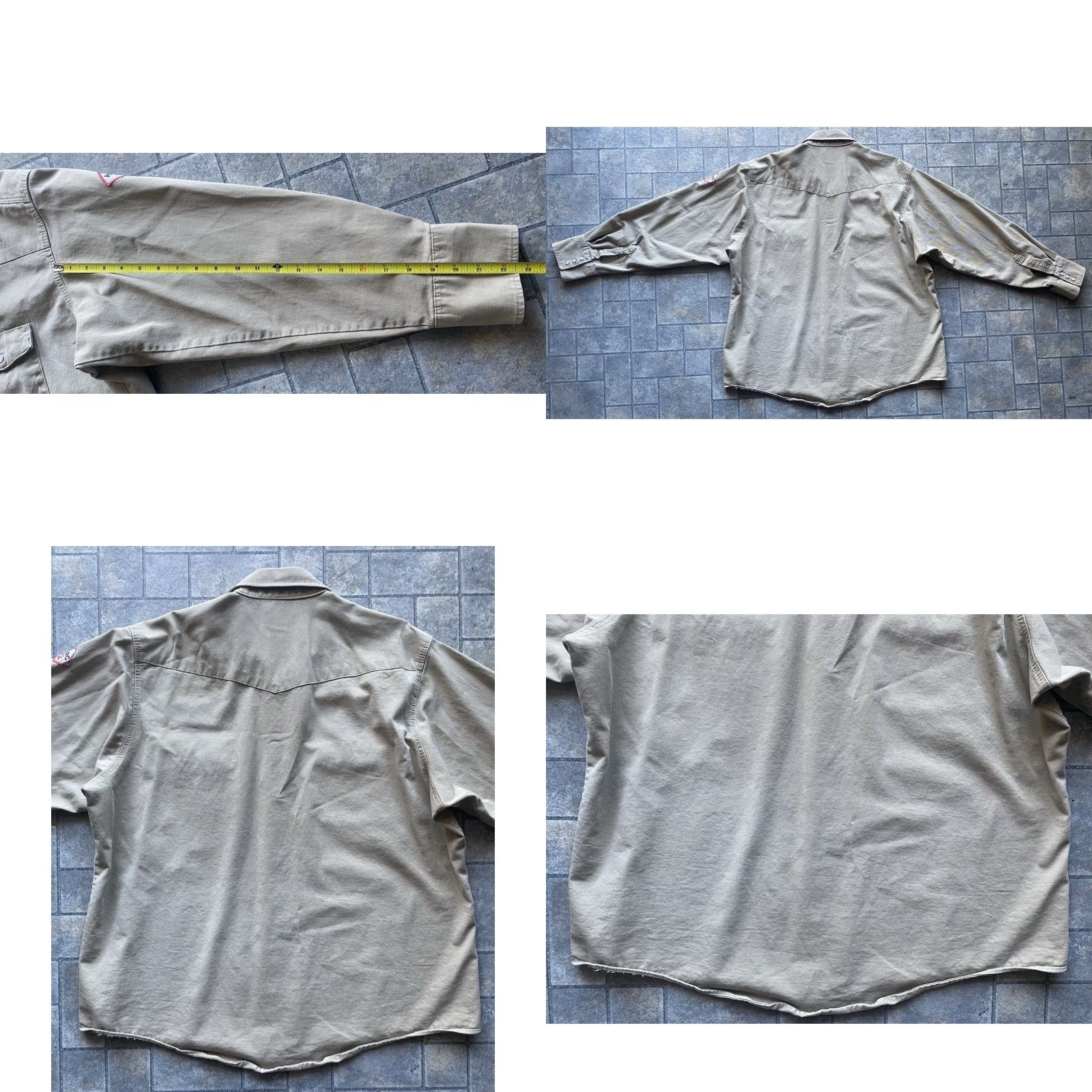 Wrangler Wrangler Shirt Men’s 2XL Beige Long Sleeve Flame Resistant Pearl Snap Button-Up HRC 2 Regular Size US XXL / EU 58 / 5 - 9 Thumbnail
