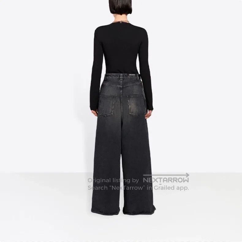 Balenciaga Balenciaga Wide Leg Washed Denim Pants Size US 29 - 4 Thumbnail
