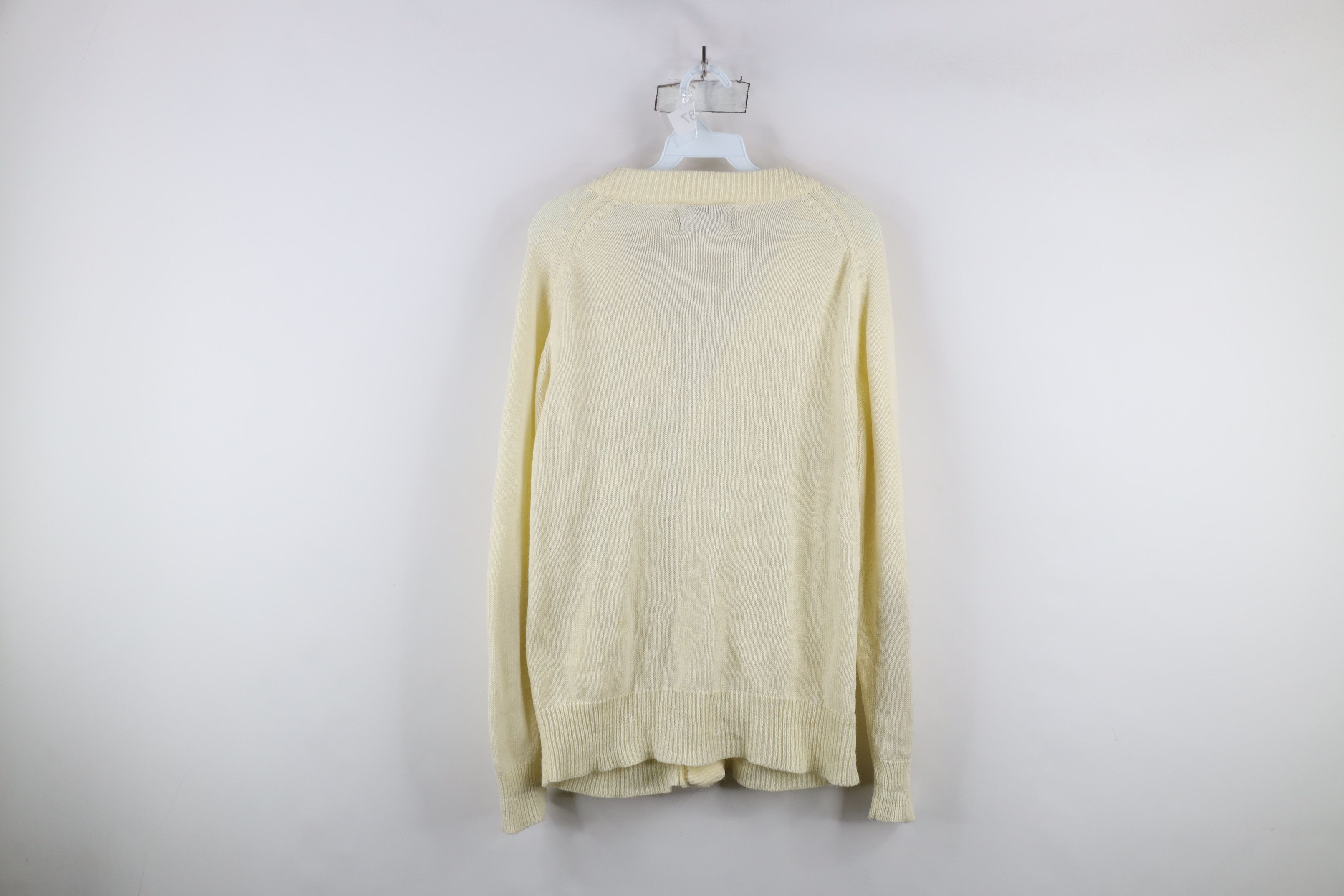 Vintage Vintage 70s Streetwear Knit Cardigan Sweater Pale Yellow Size US S / EU 44-46 / 1 - 12 Thumbnail
