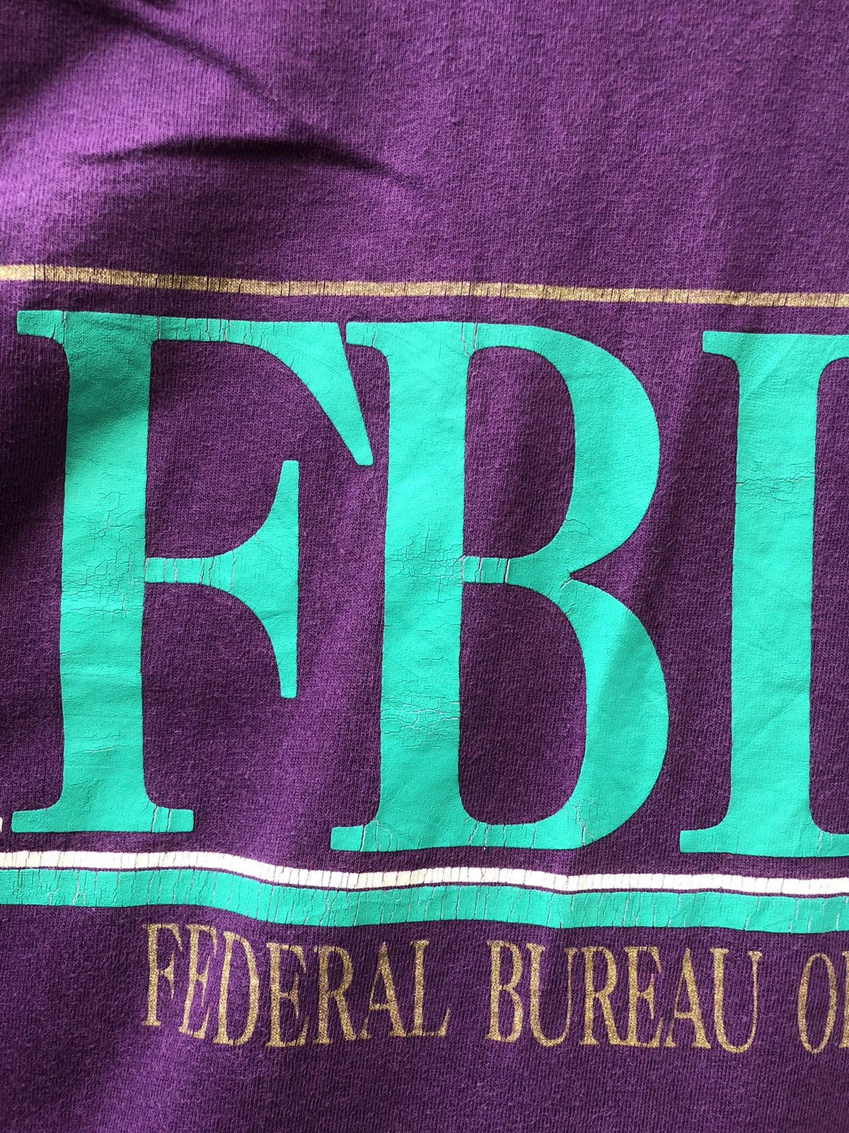 Japanese Brand × Vintage Vintage 90s Sunfaded FBI Spellout Tshirt Size US M / EU 48-50 / 2 - 5 Thumbnail