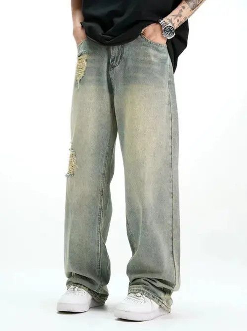 Hypebeast × Japanese Brand × Jean Men's vintage distressed casual loose ripped jeans y2k Size US 32 / EU 48 - 3 Thumbnail