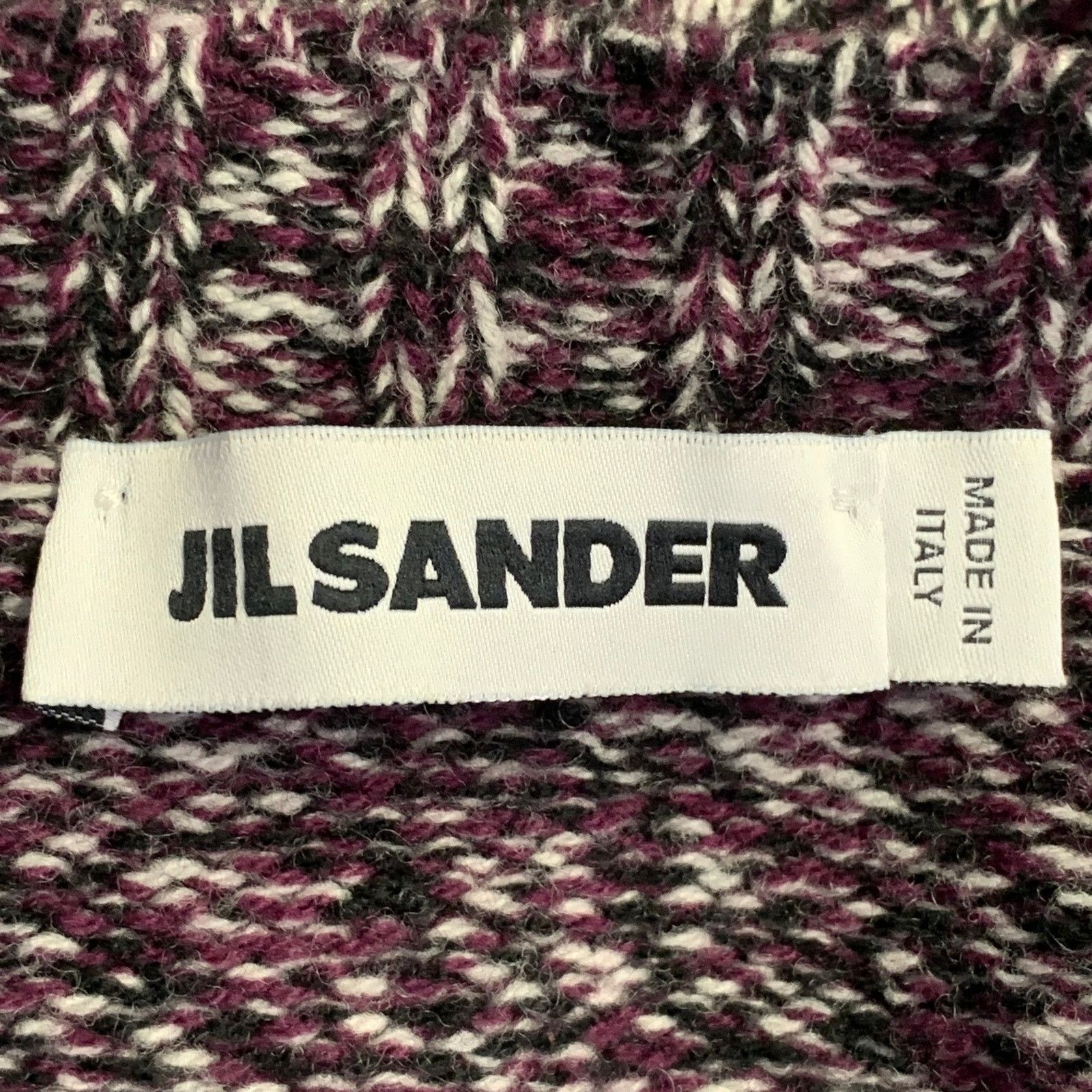 Jil Sander JIL SANDER Purple Black White Wool Melange Boxy Sweater Size XL / US 12-14 / IT 48-50 - 8 Thumbnail