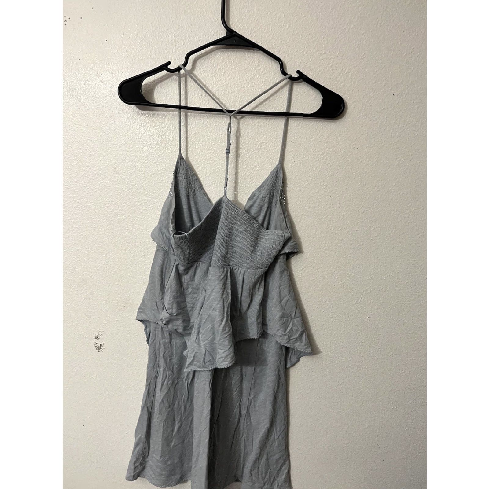 American Eagle Outfitters Women’s American Eagle Top Tank Spaghetti Strap Sleeveless Blouse Size M Gray Size M / US 6-8 / IT 42-44 - 3 Thumbnail