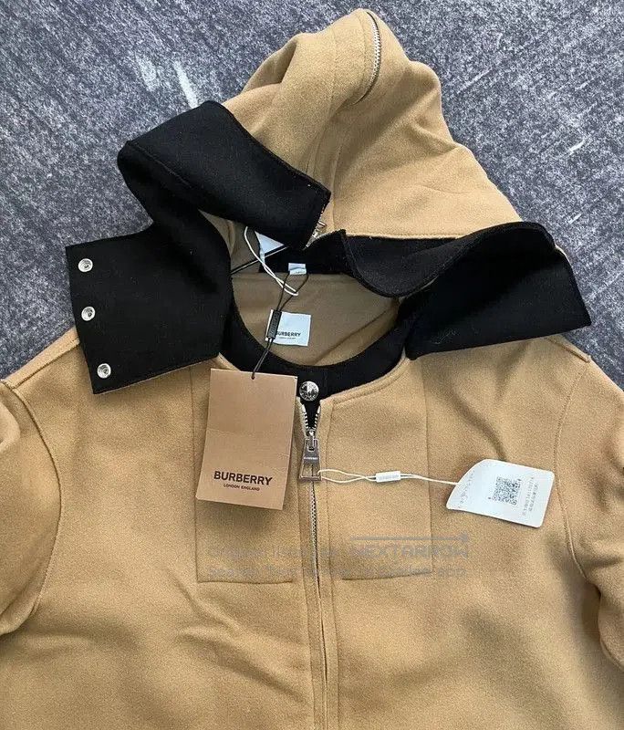 Burberry Burberry Khaki Wool Mid-Length Women's Coat. Size L / US 10 / IT 46 - 2 Thumbnail