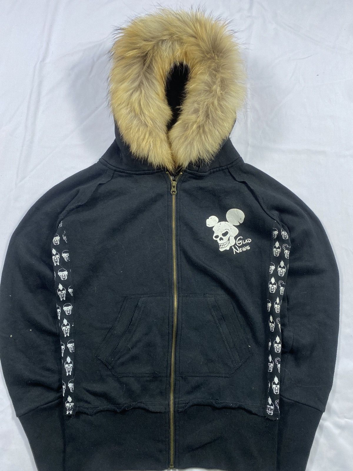 Hysteric Glamour DISTRESSED FUR ZIPPER HOODIE SKULL LGB STYLE Size US M / EU 48-50 / 2 - 7 Thumbnail